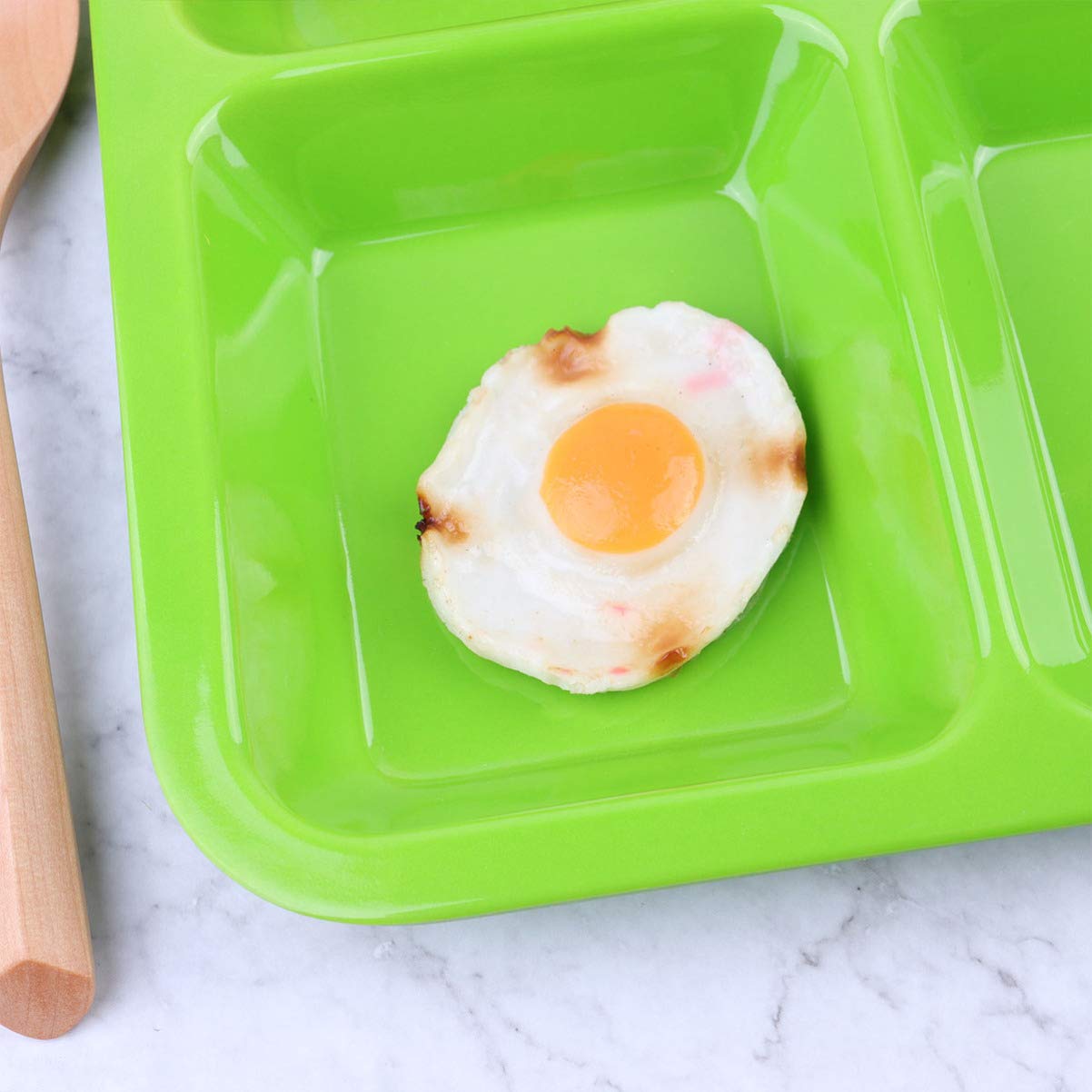 DOITOOL Divided Dinner Plate - Plastic Portion Control Plate with Separators for Healthy Eating, Diet & Meal Prep - Microwave Safe Rectangular Dish for Kitchen, Office & Dorm Use