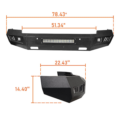 Chevrolet Silverado 1500 Front & Rear Bumper Set (2014-2015) - Heavy Duty Protection for Off-Road & Towing | Perfect for Truck Upgrades & Off-Road Adventures