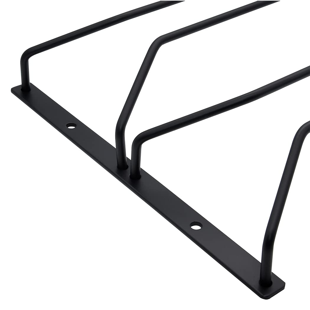 9.6-Inch Under Cabinet Wine Glass Rack - 2-Tier Stemware Holder for Bar & Kitchen, Black Metal Storage Hanger Organizer (1 Pack) - Perfect for Small Spaces, Home Bars & Restaurant Glassware Organization