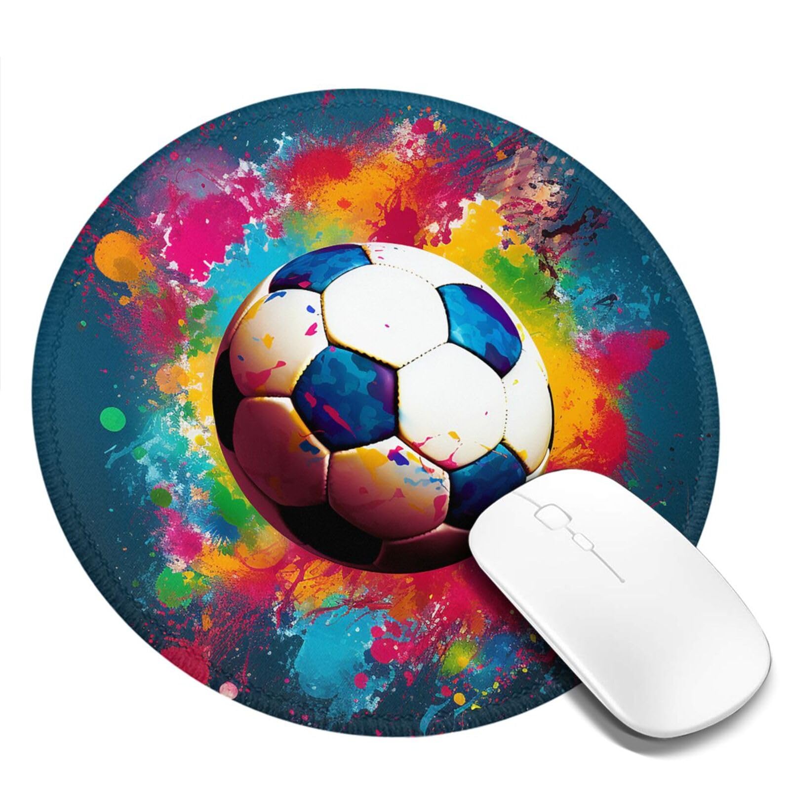 Vibrant Football Print Mouse Pad - Waterproof, Non-Slip Rubber Base Gaming Mousepad for PC & Laptop - Perfect for Office, Home & Gaming Setup