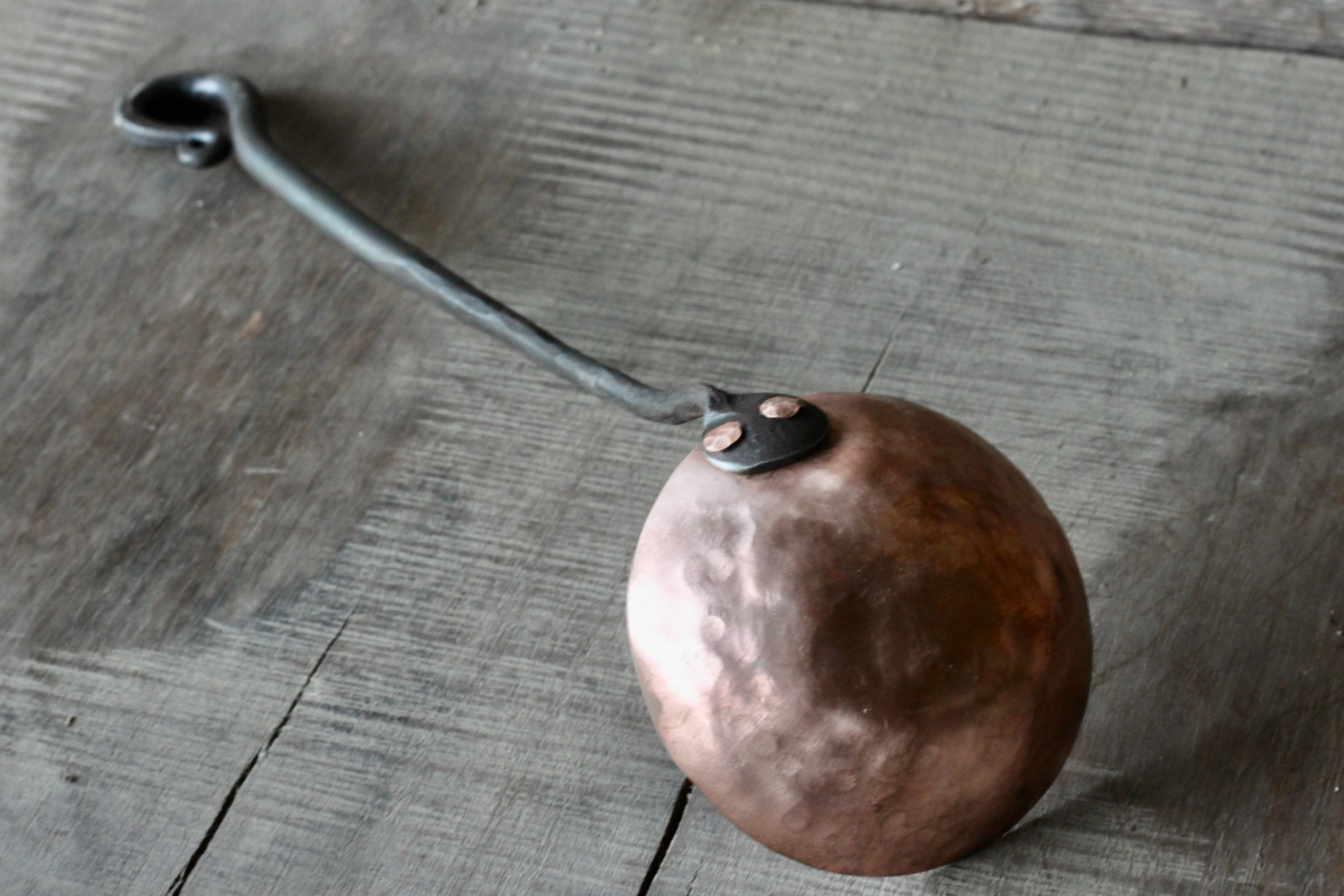Premium Copper & Steel Ladle with Reverse Curl Design - Durable Kitchen Utensil for Cooking, Serving & Baking - Perfect for Soups, Sauces & Desserts