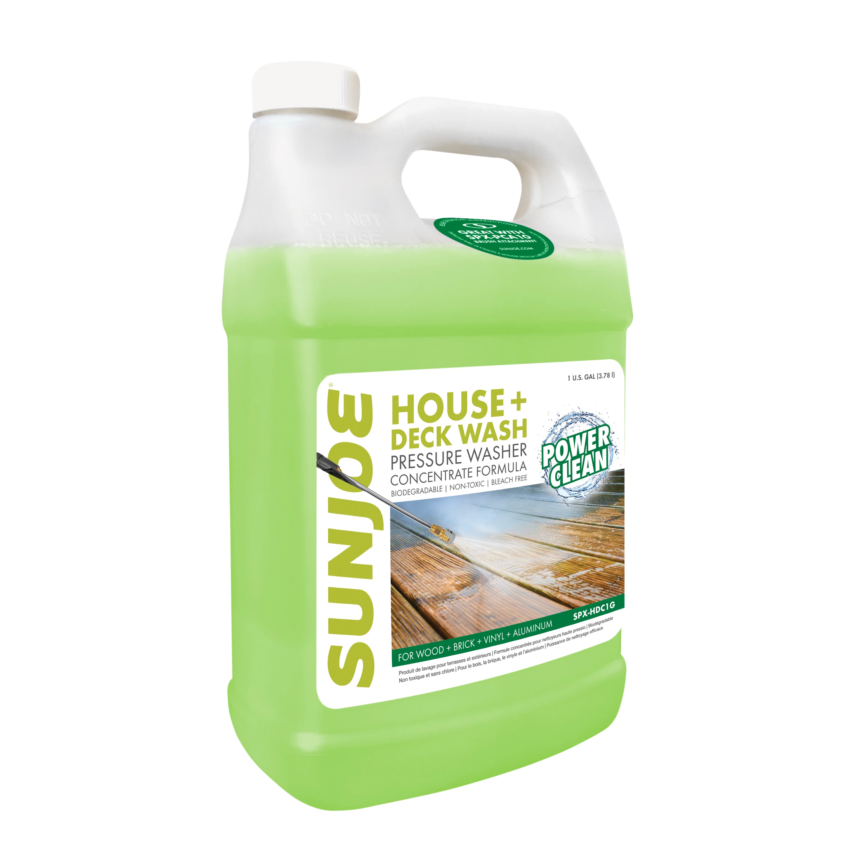 Sun Joe SPX HDC1G All-Purpose Pressure Washer Concentrated Cleaner - 1 Gallon for House, Deck & Outdoor Cleaning | Heavy-Duty Home & Commercial Use