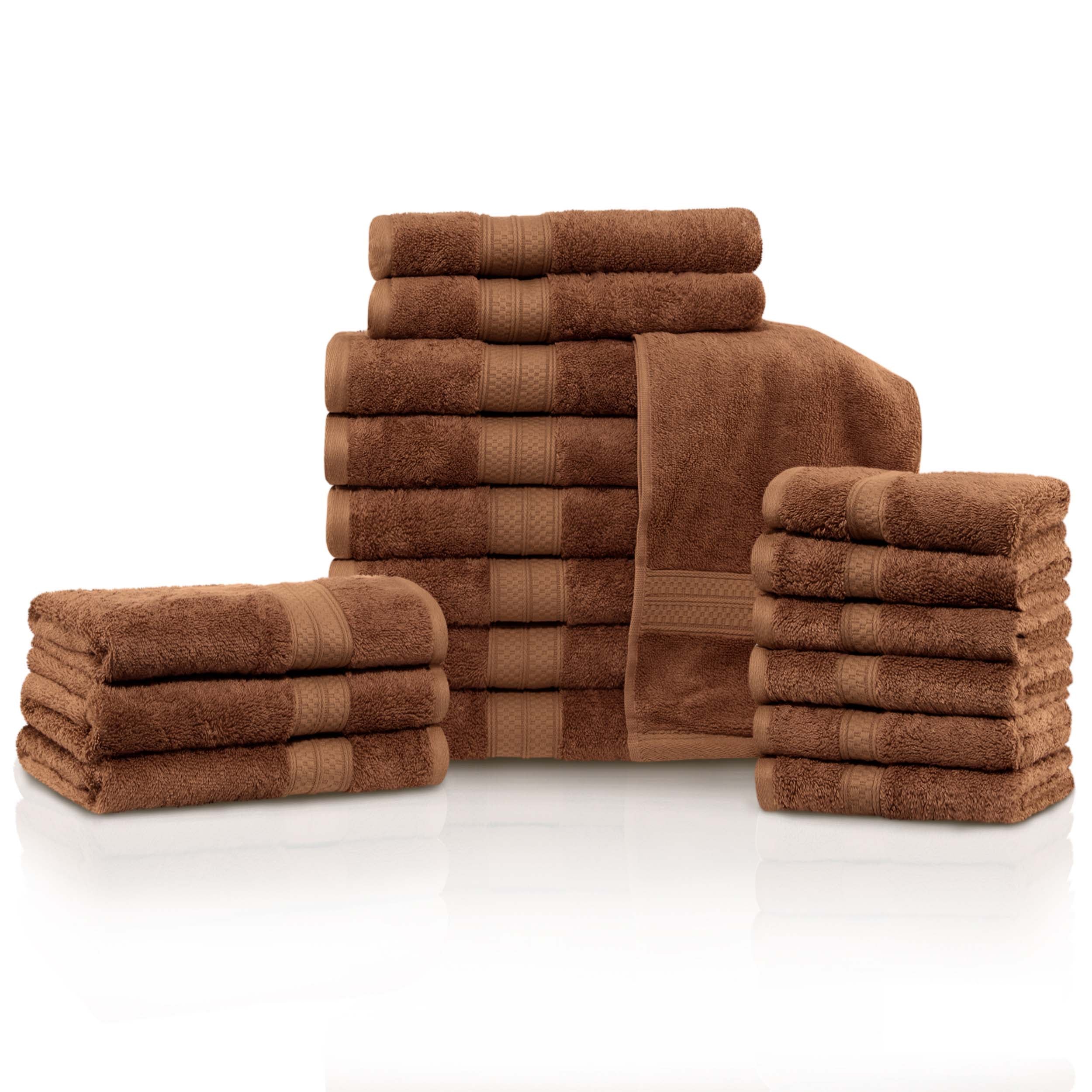 18-Piece Rayon Bamboo Blend Ultra Soft Towel Set | Eco-Friendly & Absorbent Bath & Kitchen Towels for Home & Spa