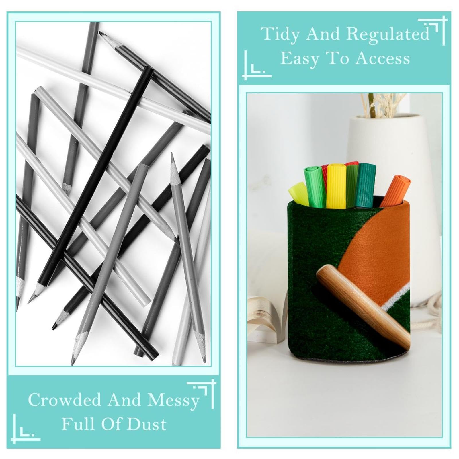 Desk Pen Holder & Pencil Organizer - Durable Office Supplies for Sports Courts, Stadiums & Workstations | Perfect for Office, School & Home Organization