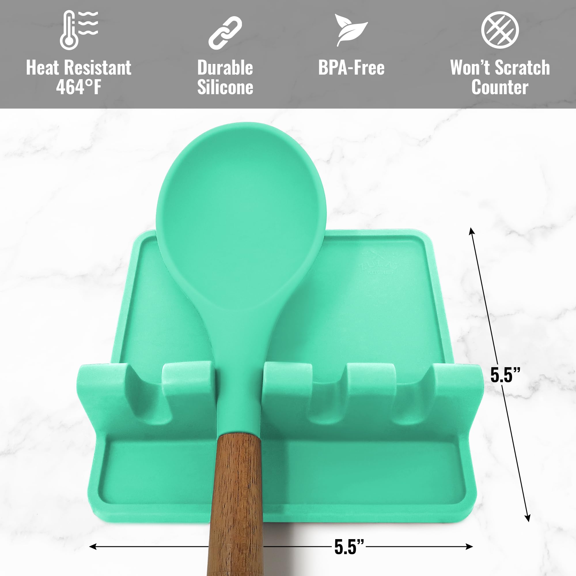 Zulay Silicone Utensil Rest - Heat-Resistant Spoon Holder for Stove Top - BPA-Free Kitchen Organizer for Cooking