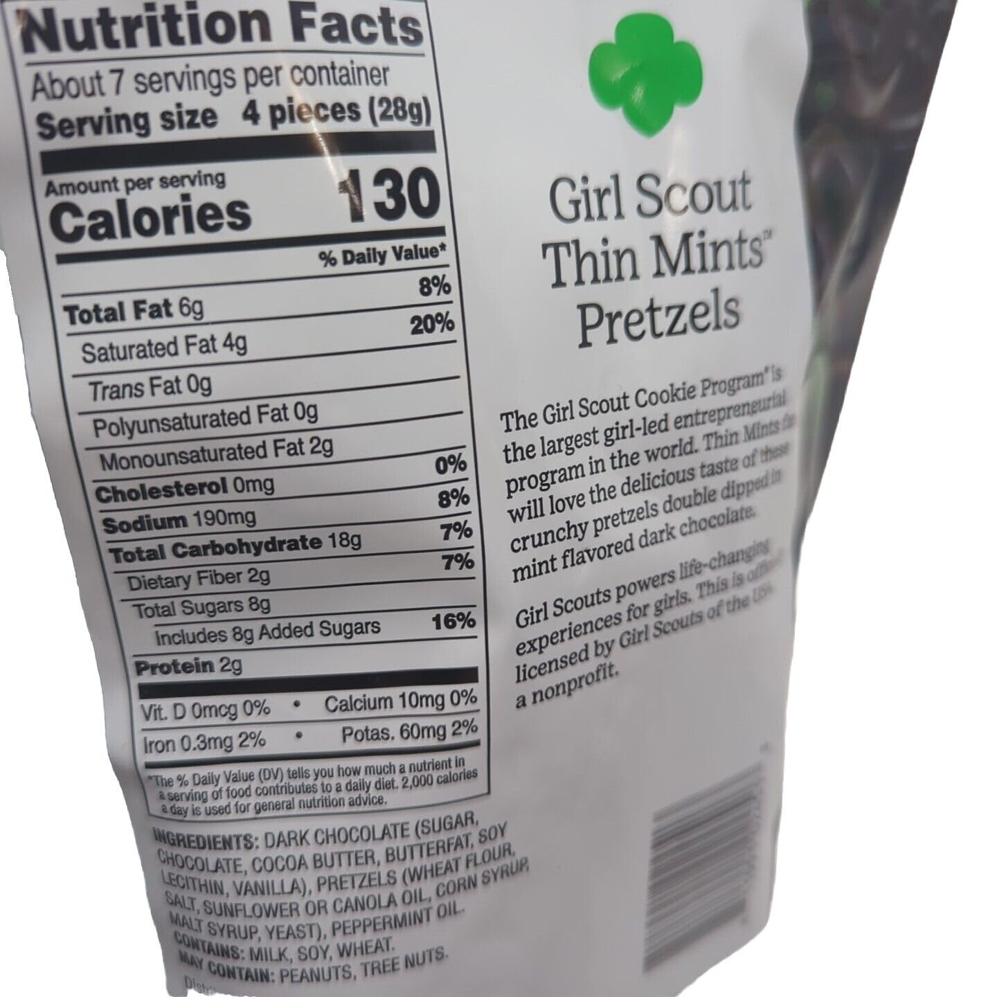 Girl Scout Thin Mints Christmas Cookies Bundle - Almond Cookies (6 oz) & Chocolate Covered Pretzels (7.5 oz) | Holiday Gift, Party Snacks, Office Treats