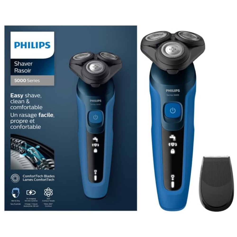PHILIPS S5466/17 Series 5000 Electric Shaver for Men - Wet & Dry Cordless Razor with 5D Flex Heads - Perfect for Travel, Home & Office Use