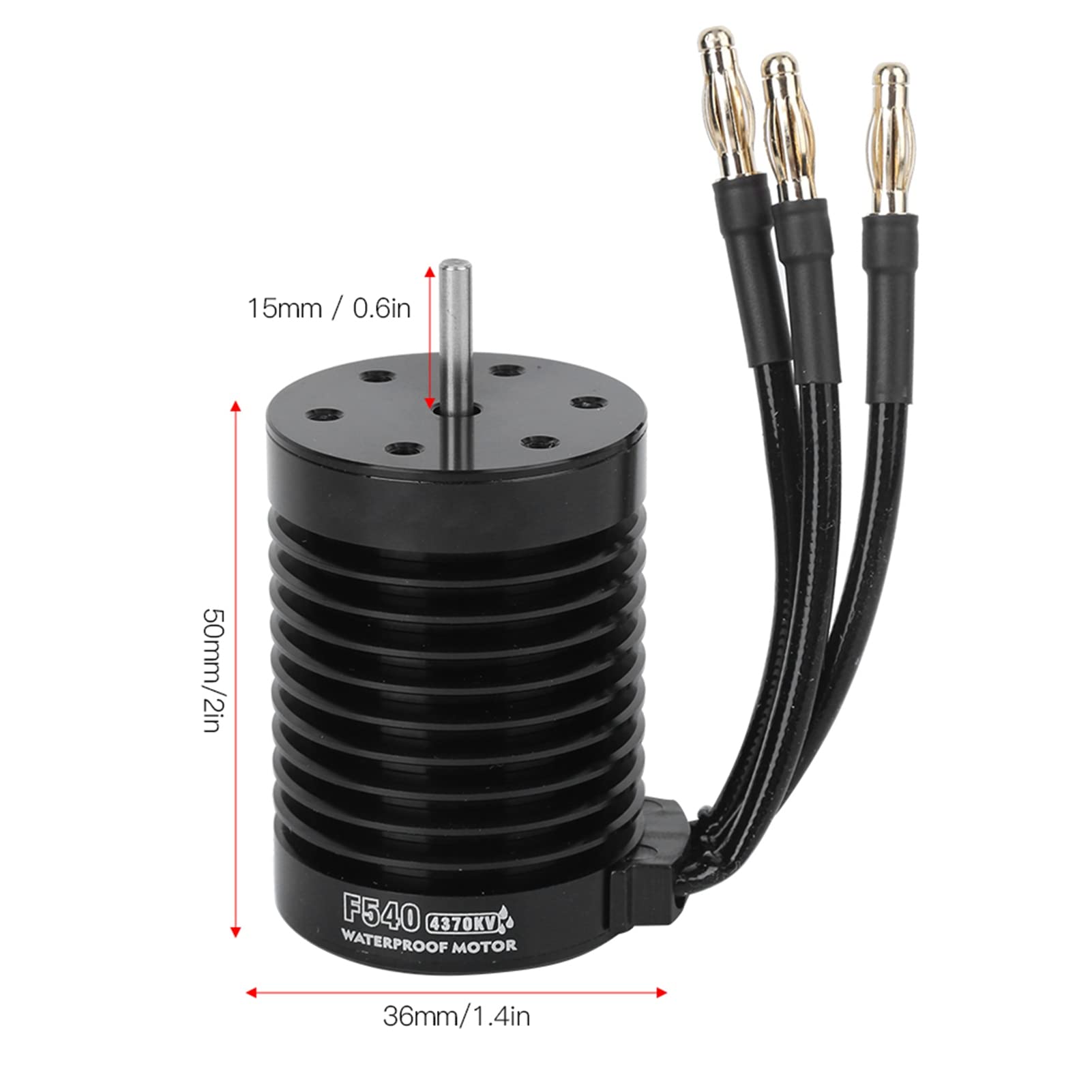 VBestLife F540 4-Pole Brushless Motor (4370KV) - High-Speed Upgrade for 1/10 RC Cars, Trucks & Drift Racing - Durable Black Motor Accessory for Hobbyists & Competitive RC Enthusiasts
