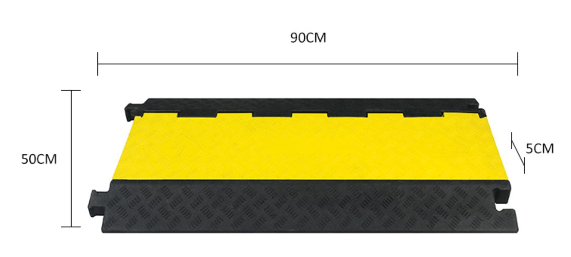 5-Channel Heavy Duty Rubber Cable Protector - RH 9033 for Traffic Safety, Road Protection & Cord Management | Ideal for Construction Sites, Parking Lots & Outdoor Events