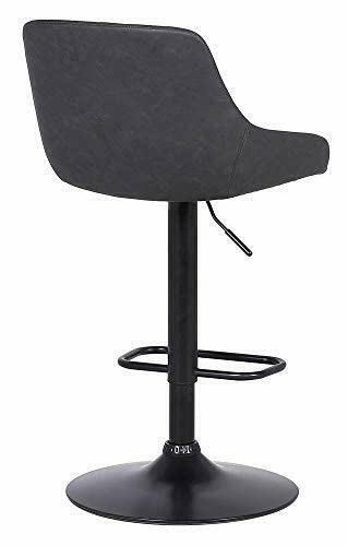 Modern Adjustable Bar Stool with Black Powder-Coated Frame - Swivel Kitchen Island Stool for Counter, Dining & Home Decor - Perfect for Breakfast Bars, Kitchen Islands & Entertainment Areas