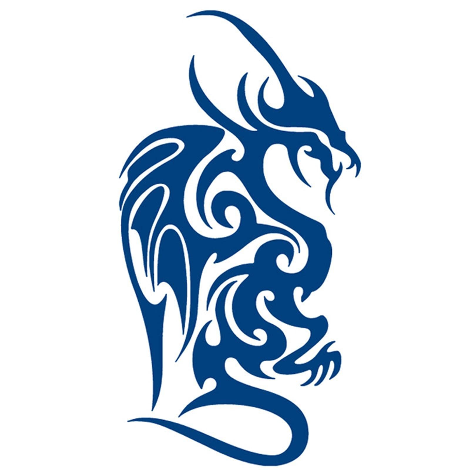 HUAI REN Temporary Tattoo Stickers - Chinese Style Dragon & Tiger Flame Design - Waterproof Fake Tattoos for Women - Sexy Body Art for Chest, Waist, Neck & Arm - Perfect for Parties, Halloween & Cosplay (1pc)