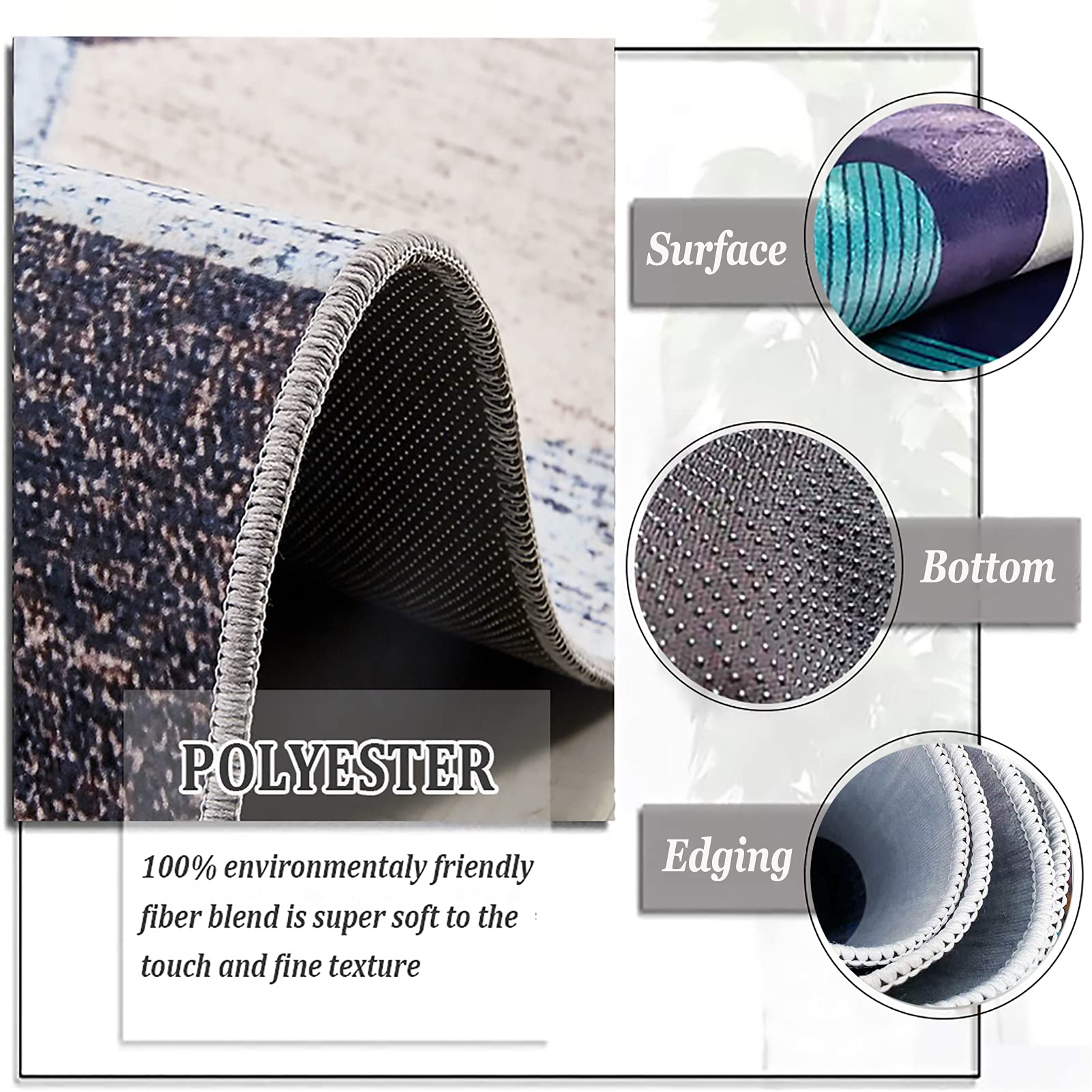 3D Vortex Geometric Pattern Round Rug - Black & White Plaid Illusion Area Rug - Modern Polyester Anti-Slip Washable Circle Carpet - 140cm Indoor Floor Mat for Living Room, Bedroom, Dorm & Office Decor