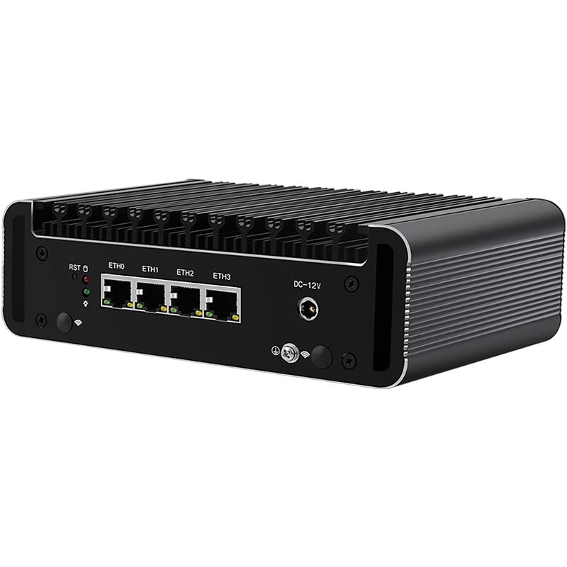 Intel Celeron J4125 Quad-Core Mini PC Firewall Appliance - 4x 2.5G Intel i226-V NIC Ports, AES-NI Support for VPN & Soft Router (Barebone, No RAM/SSD) - Ideal for Home Network Security & Small Business Firewall Solutions