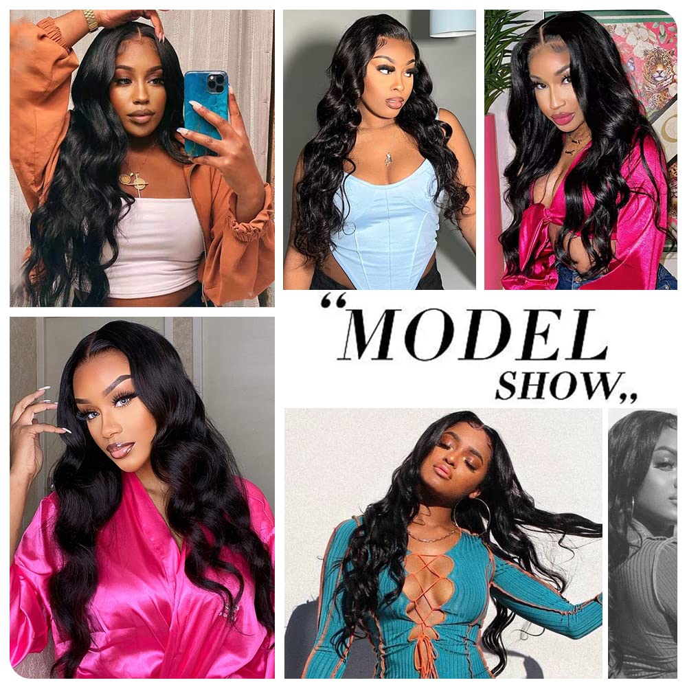 13x4 HD Transparent Lace Front Wigs Human Hair - Body Wave 180% Density Glueless Lace Frontal Wig for Black Women with Pre-Plucked Baby Hair (24 Inch) | Perfect for Daily Wear, Special Occasions & Protective Styling