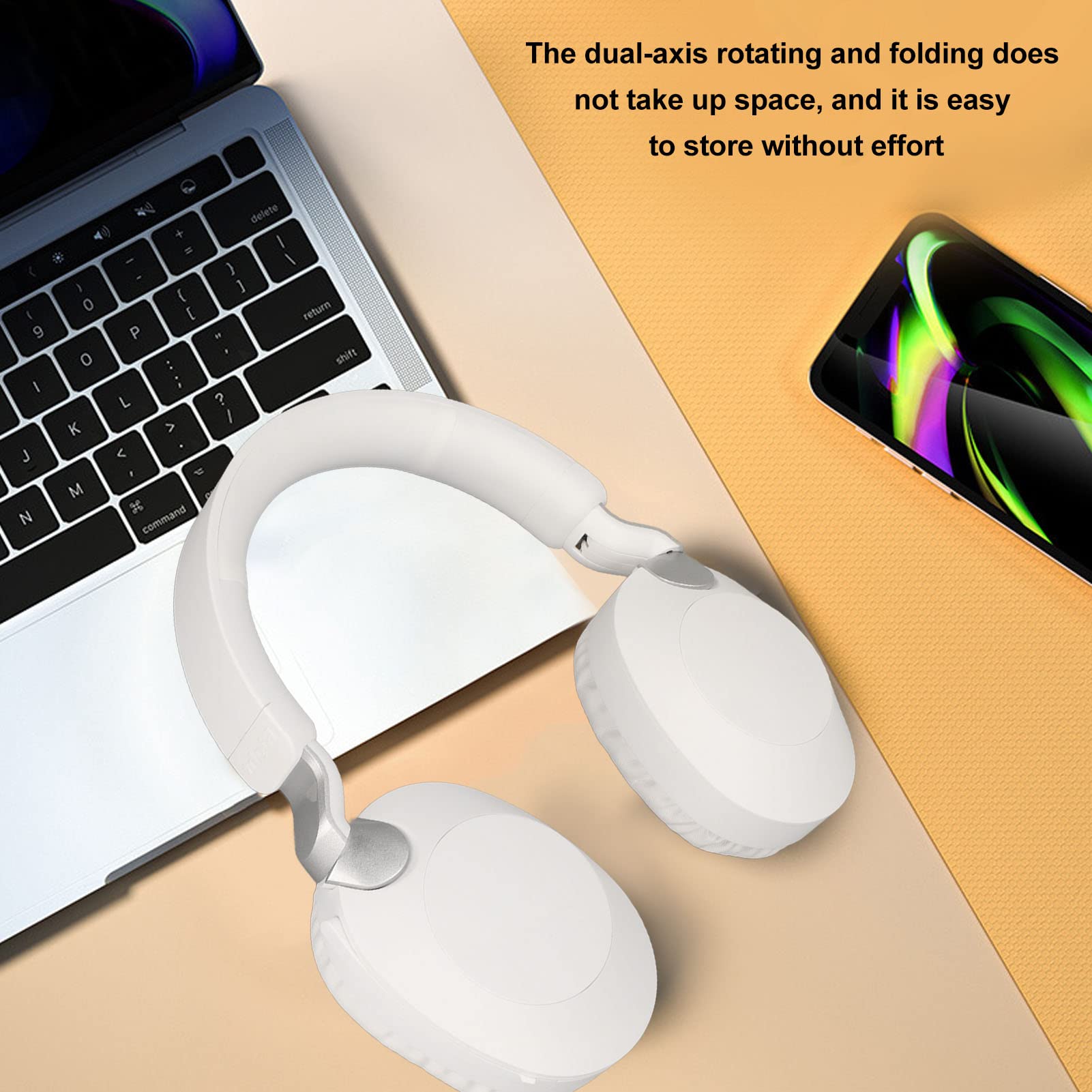 EIMSOAH Gaming Headset with Microphone - Foldable 5.1 Stereo Wired Headphones, Type C & Dual Mode for PC, Laptop, PS4, Xbox - Noise Cancelling for Online Gaming, Streaming & Video Calls (White)