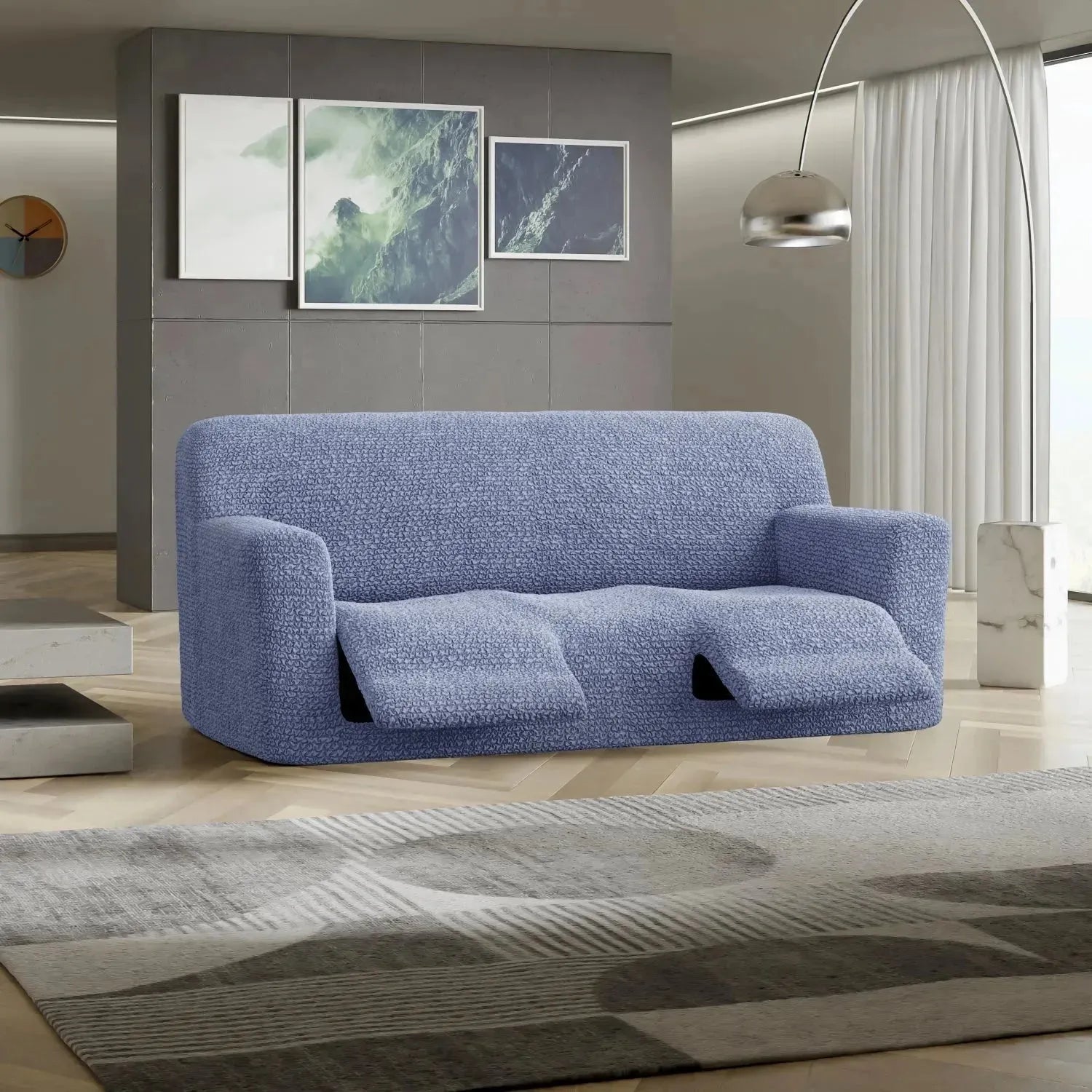 3 Seater Recliner Slipcover - Microfiber Sofa Cover for Living Room Furniture Protection - Perfect for Pets, Kids & Everyday Use