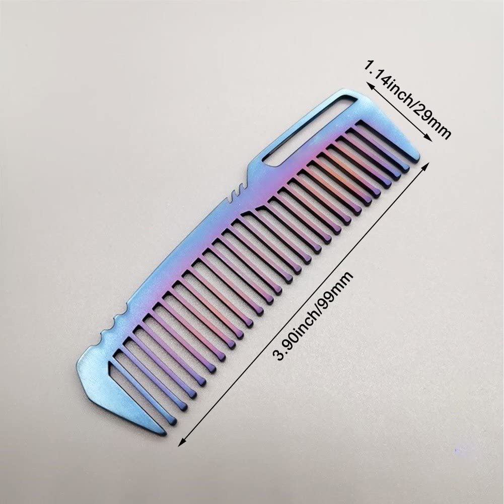Wudaizhi Mini Portable Titanium Alloy Comb - Ultra Light EDC Titanium Hair Comb for Men & Women - Perfect for Travel, Outdoor Adventures and Everyday Carry Accessories