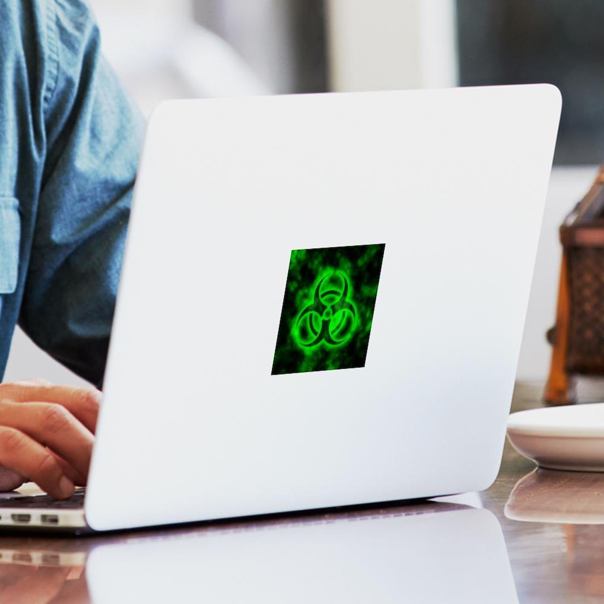 Biohazard Symbol Sticker - Green Square Bumper Decal for Cars, Laptops & Water Bottles | Durable Vinyl, Weatherproof, Easy to Apply