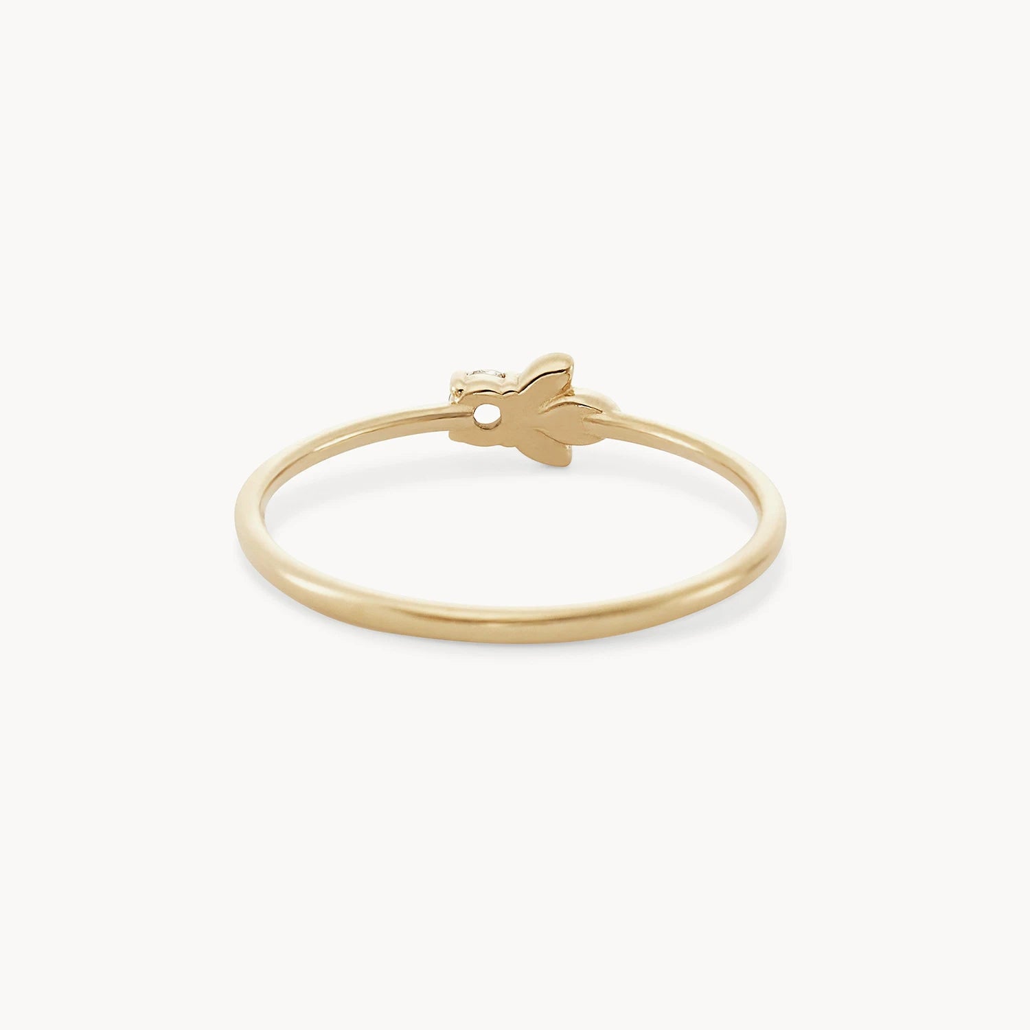 14K Yellow Gold Honey Bee Ring with White Diamonds - Elegant Jewelry for Women, Perfect for Weddings, Anniversaries & Everyday Wear