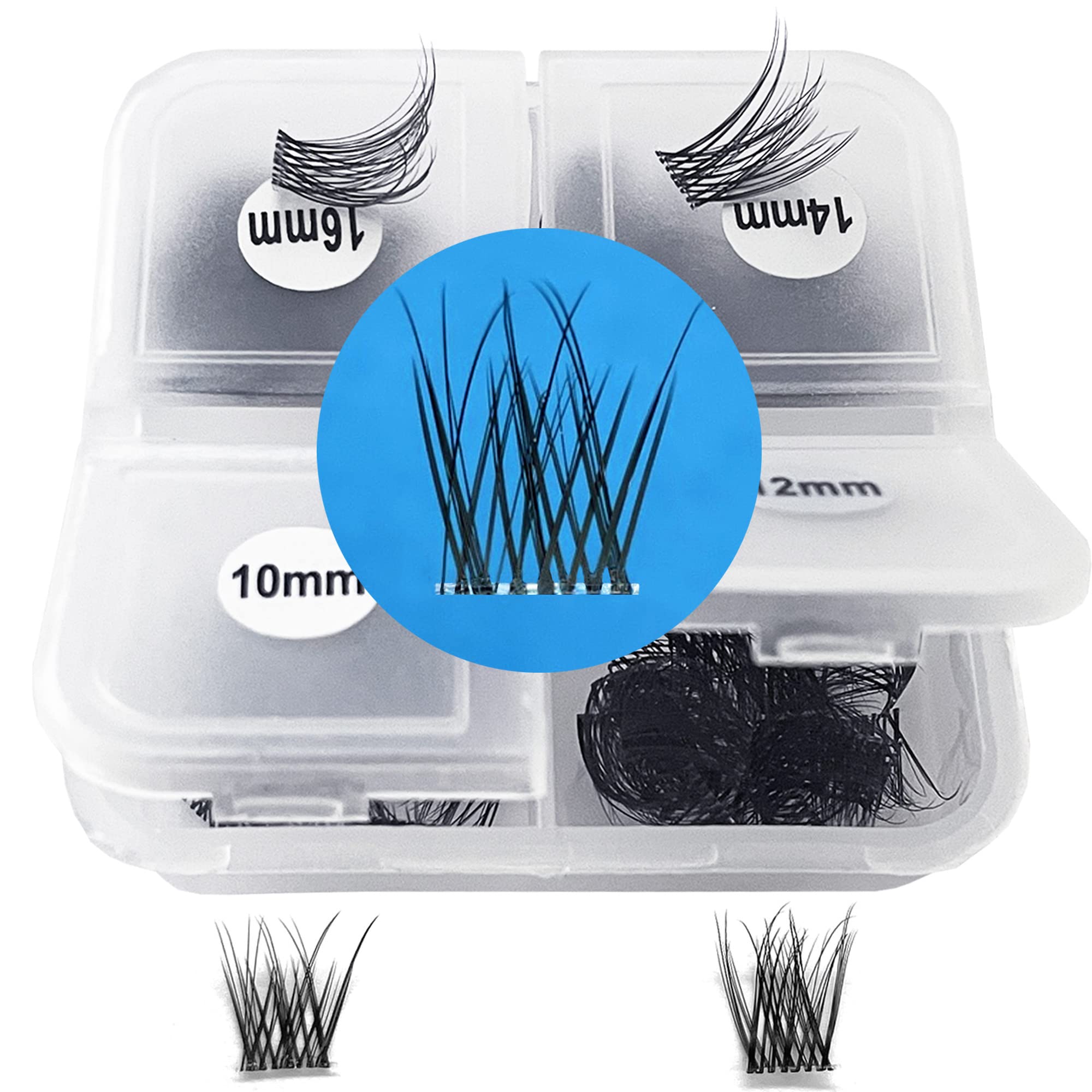 Soft Natural DIY Eyelash Extension Clusters - 96 Pcs C Curl Individual Lashes (10/12/14/16mm Mix) | Lightweight Reusable False Eyelashes for Home & Professional Use | Perfect for Daily Wear, Special Occasions & Bridal Makeup