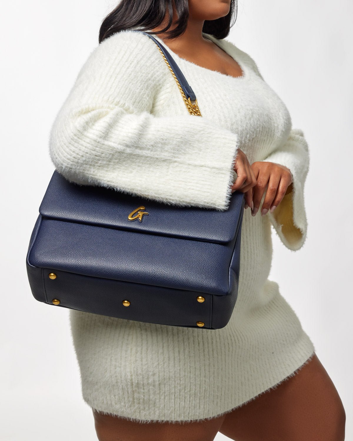 Large Pebble Flap Bag in Navy - Stylish & Spacious Crossbody Purse for Women, Perfect for Work, Travel & Everyday Use