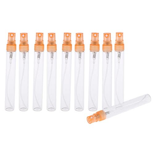 10x Empty 5ml/10ml Refillable Perfume Bottles with Pump Spray - Glass Travel Vials for Essential Oils & Fragrances - Perfect for DIY Perfume Making, Travel Toiletries & Gift Sets