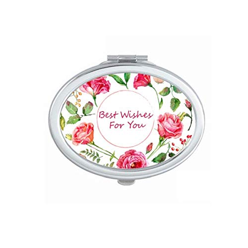 DIYthinker Red Roses Bush Pattern Portable Folding Double-Sided Makeup Mirror - Perfect for Travel, Home Vanity & Handbag Essentials