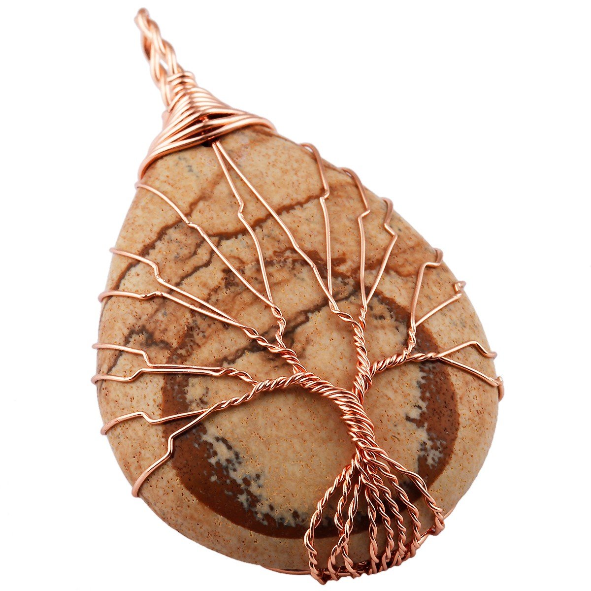 TUMBEELLUWA Tree Pendant Necklace for Women - Elegant Teardrop Shaped Healing Crystal Jewelry with Natural Gemstones | Perfect for Meditation, Yoga, Spiritual Healing & Everyday Wear