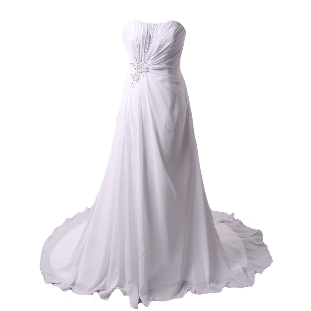 Kivary® Women's A-Line Sweetheart Neckline White Beach Wedding Dress - Perfect for Beach Bridal, Destination Weddings & Romantic Photoshoots
