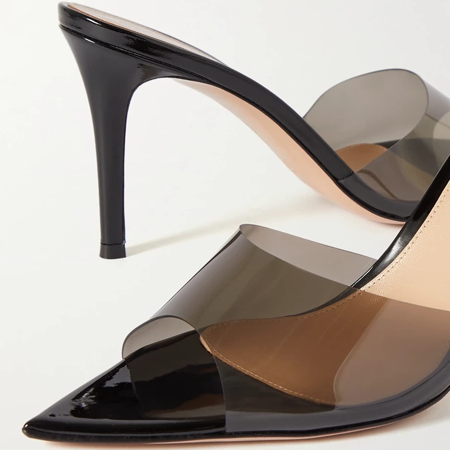Sexy Clear PVC Mules for Women - Pointed Open Toe Transparent High Heel Slippers, Backless Slide Sandals for Beach, Party & Daily Wear - US Size 4-16 | Perfect for Summer Outfits, Vacation & Night Out