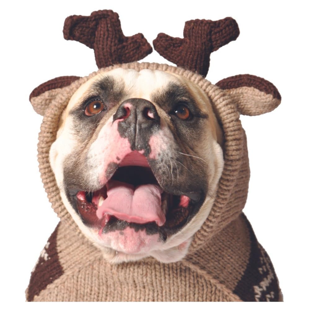Chilly Dog Moosey Hoodie for Small Dogs - Cozy Winter Fleece Sweater with Adorable Moose Design - Perfect for Cold Weather Walks & Indoor Comfort