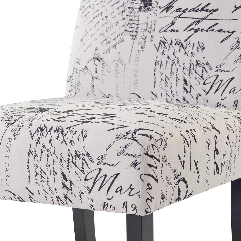 Modern Armless Accent Chair for Living Room - Stylish Upholstered Lounge Chair with Script Design - Perfect for Small Spaces, Reading Nook, or Bedroom Seating