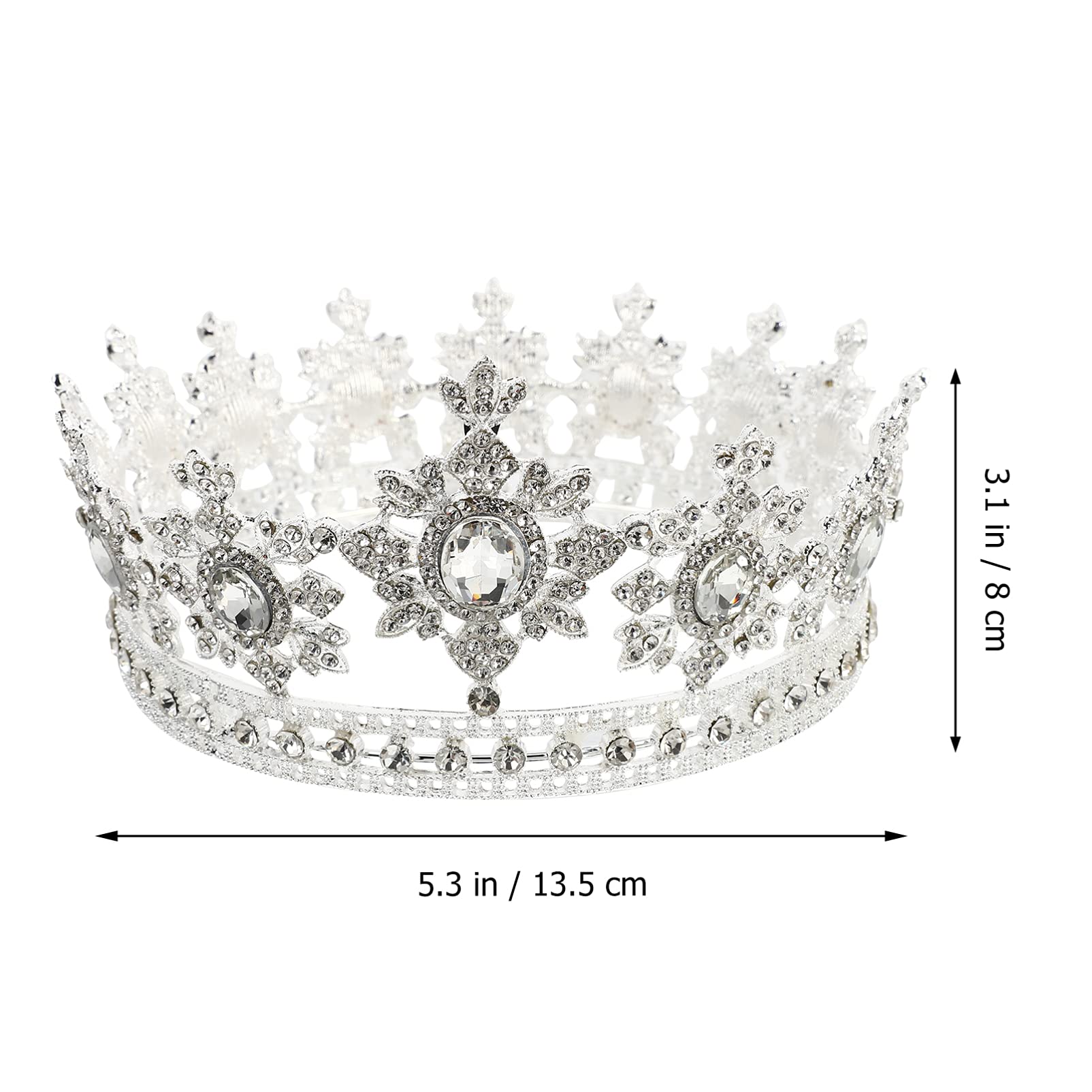 Minkissy Round Bridal Tiara Headband - Rhinestone Wedding Hair Accessories for Brides, Bridesmaids & Wigs | Elegant Princess Crown for Women, Queen Headdress | Perfect for Weddings, Prom, Pageants & Special Occasions