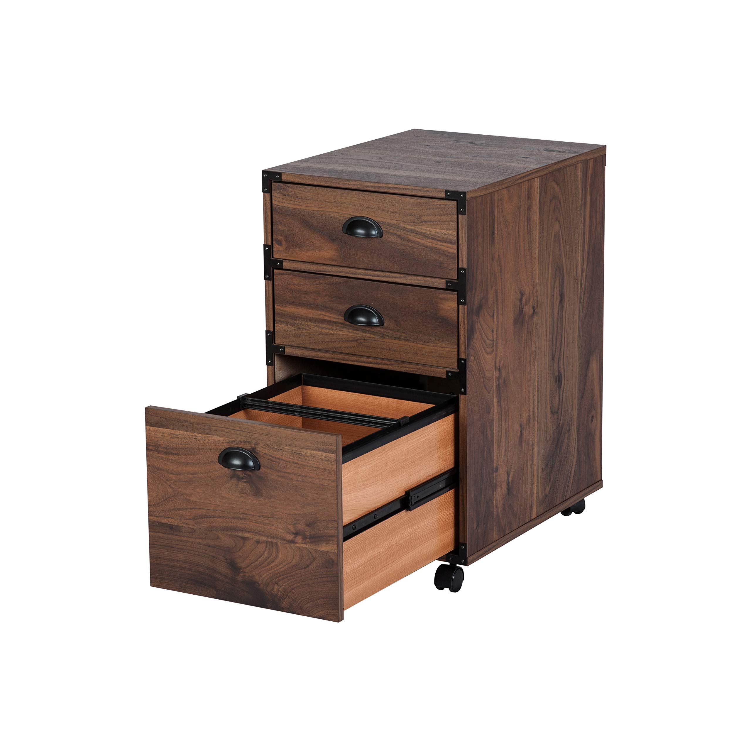 3-Drawer Mobile File Cabinet - Rolling Lateral File Storage Organizer with Hanging Letter Holder for Home & Office Use | Compact & Space-Saving Document Organization Solution