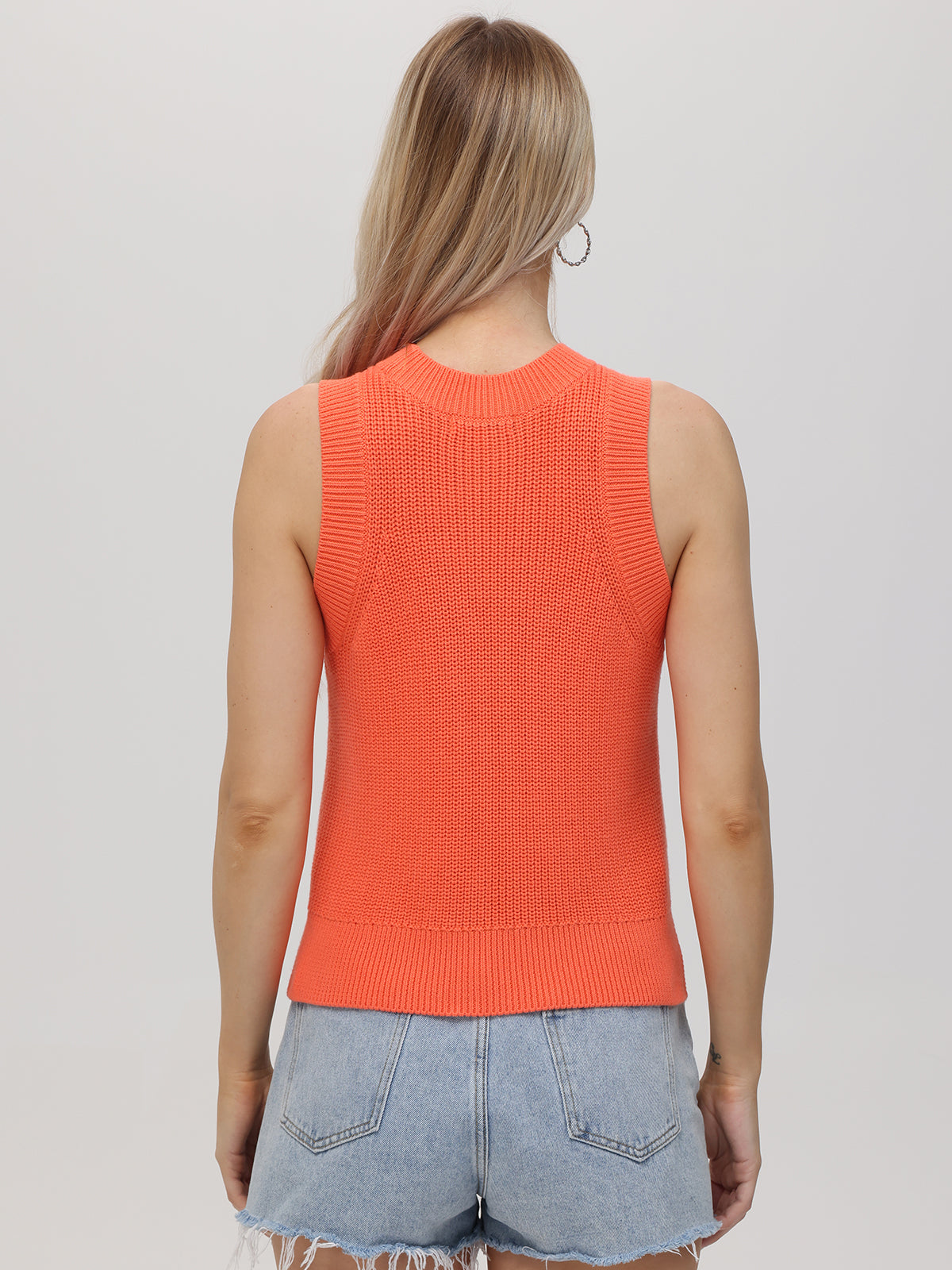 Demi High Crewneck Cotton Tank Top for Women - Soft Breathable Summer Casual Wear - Perfect for Gym, Yoga, and Everyday Outfits