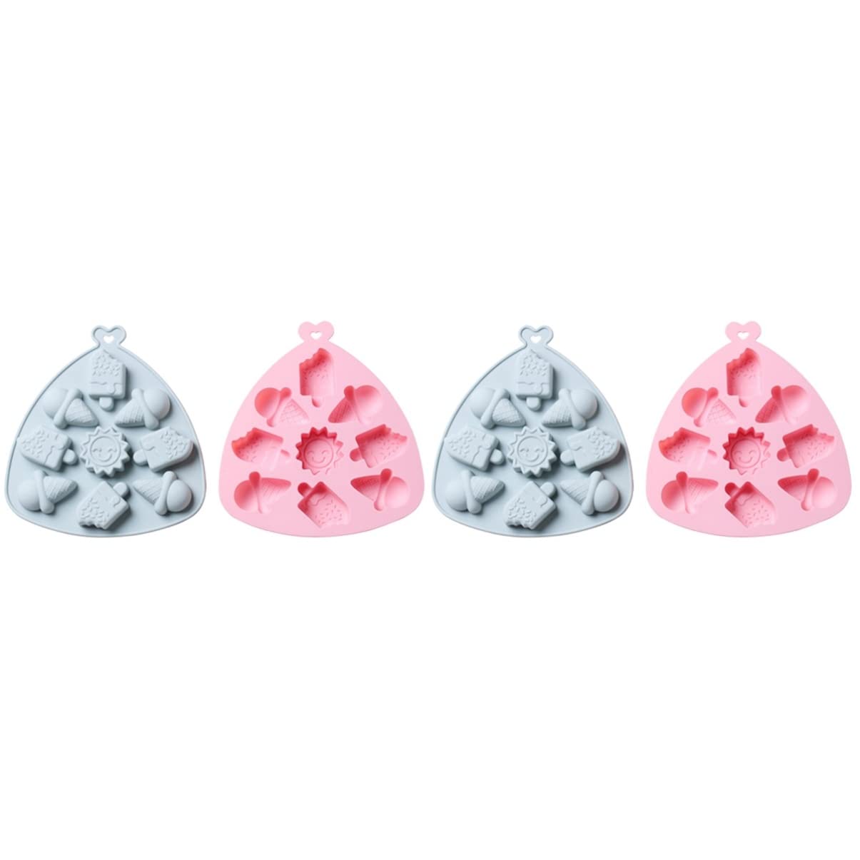 Veemoon 4-Piece Summer DIY Chocolate & Baking Molds Set - Adorable Silicone Candy, Soap, Candle Making Tools for Home Baking & Crafting