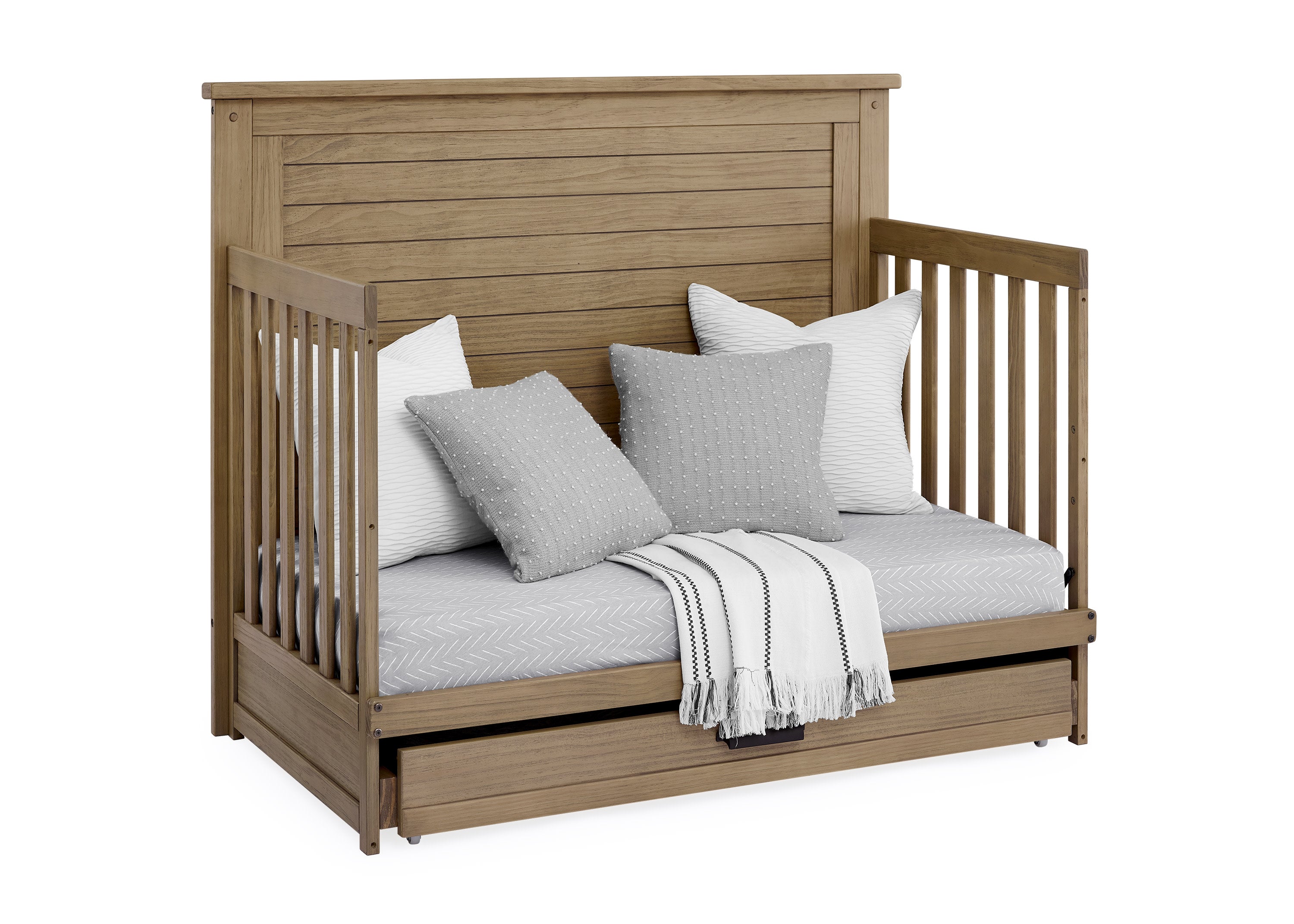Caden 6-in-1 Convertible Baby Crib with Trundle Drawer - Nursery Bedroom Furniture for Newborn to Toddler - Perfect for Small Spaces & Guest Rooms