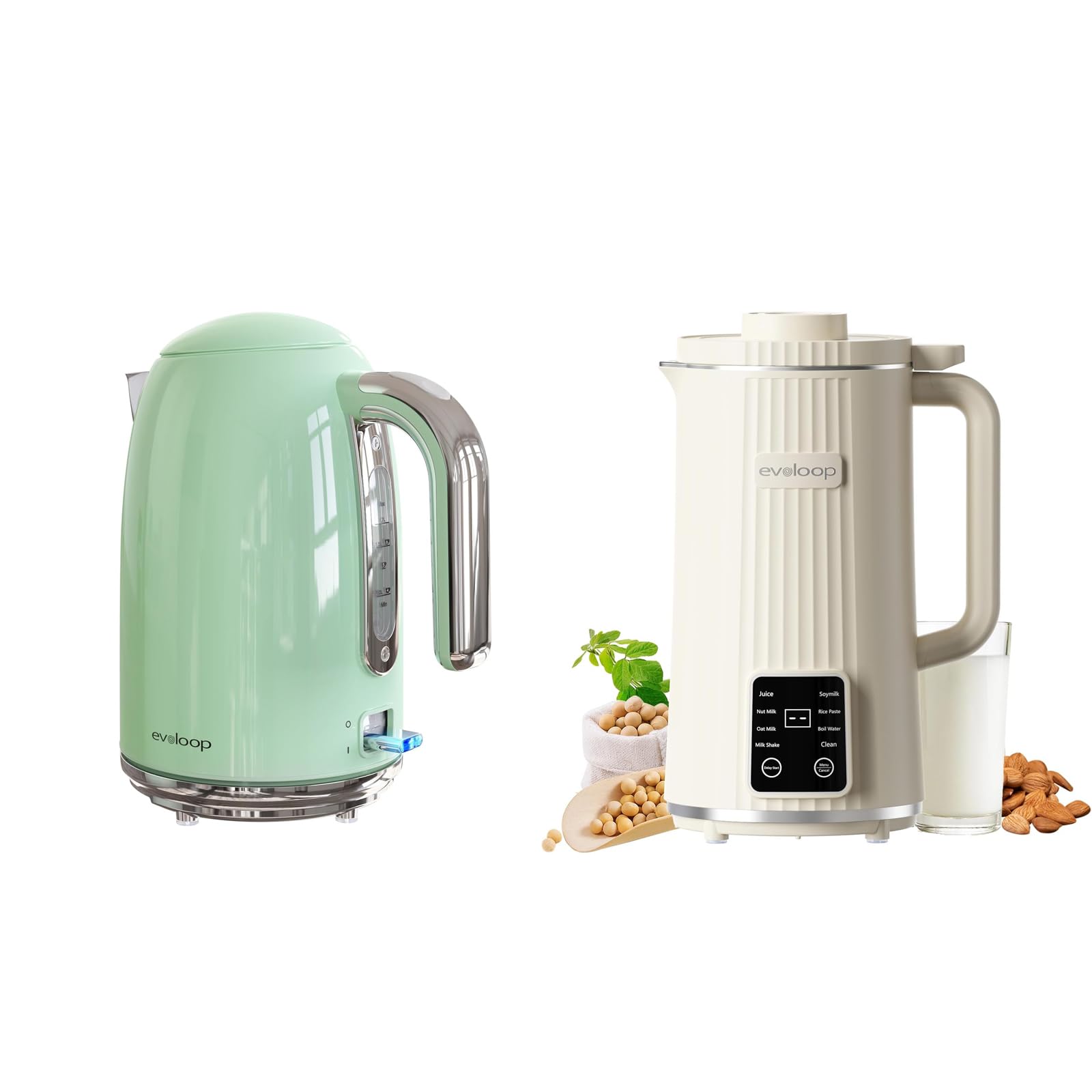 8-in-1 Automatic Nut Milk Maker & Electric Tea Kettle - Fast Almond Soy Oat Milk Machine with Self-Cleaning for Home Kitchen, Perfect for Vegan Dairy-Free Drinks & Herbal Tea Brewing