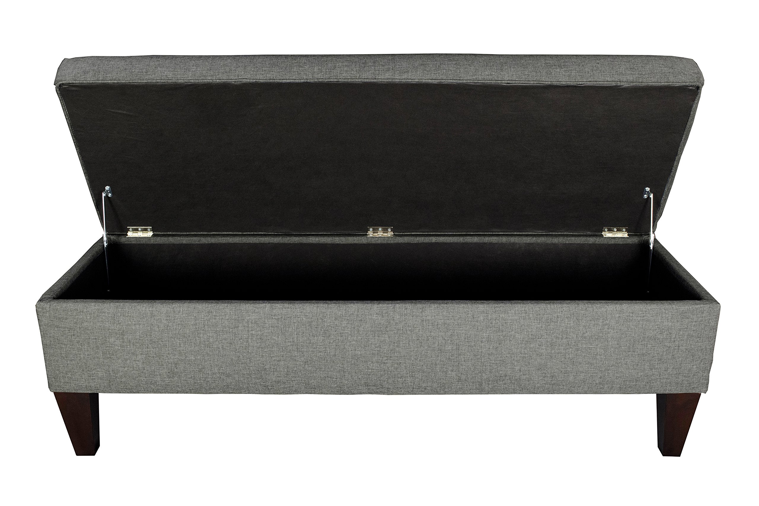 MJL Furniture Designs Brooke Collection Diamond Tufted Upholstered Long Bedroom Storage Bench with Lift Top, Sandy Series, Gray - Perfect for Bedroom Seating, Entryway Decor, and Extra Storage Space
