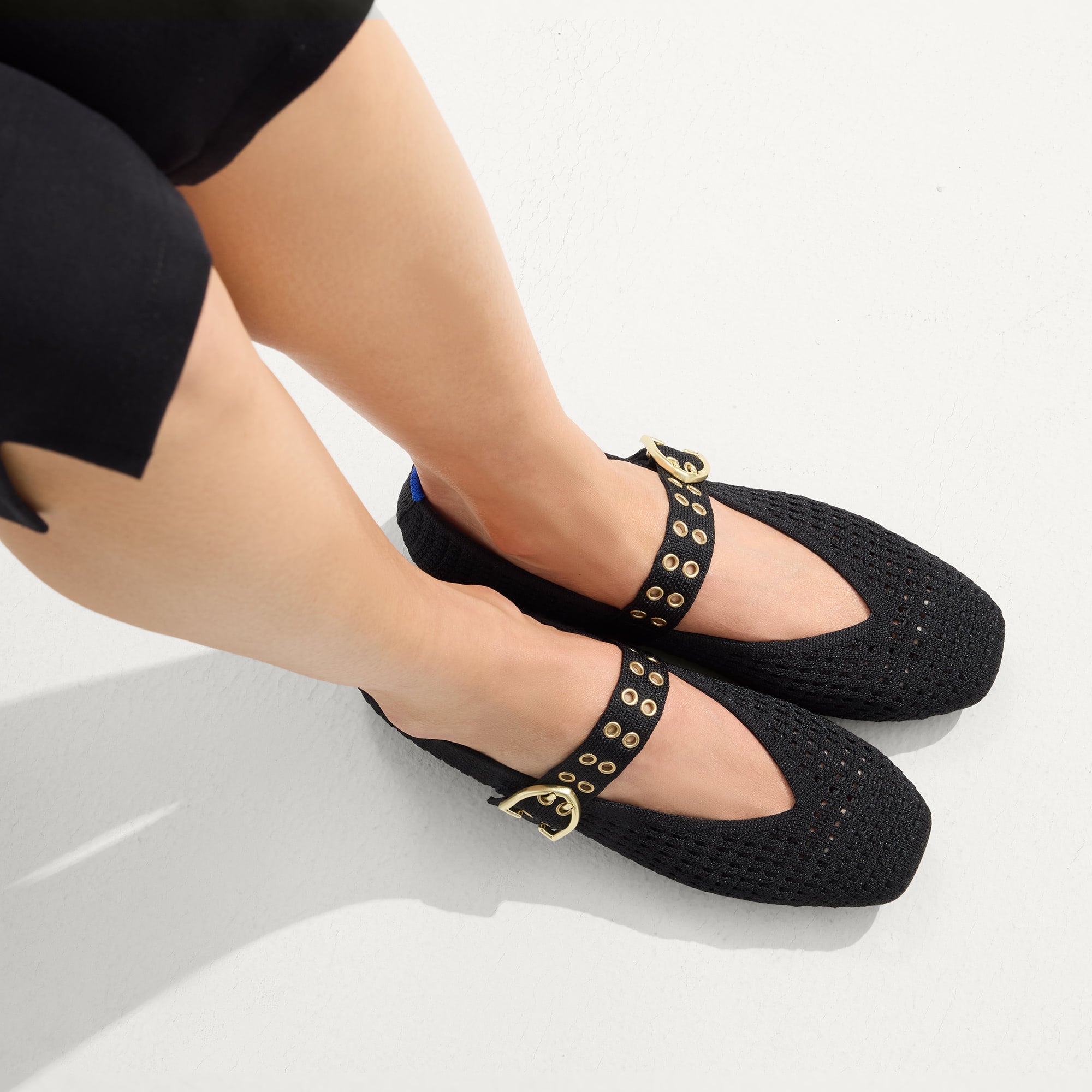 The Max Buckle Mary Jane Shoes - Black Mesh Comfortable Flats for Women | Perfect for Work, Casual Wear & Special Occasions