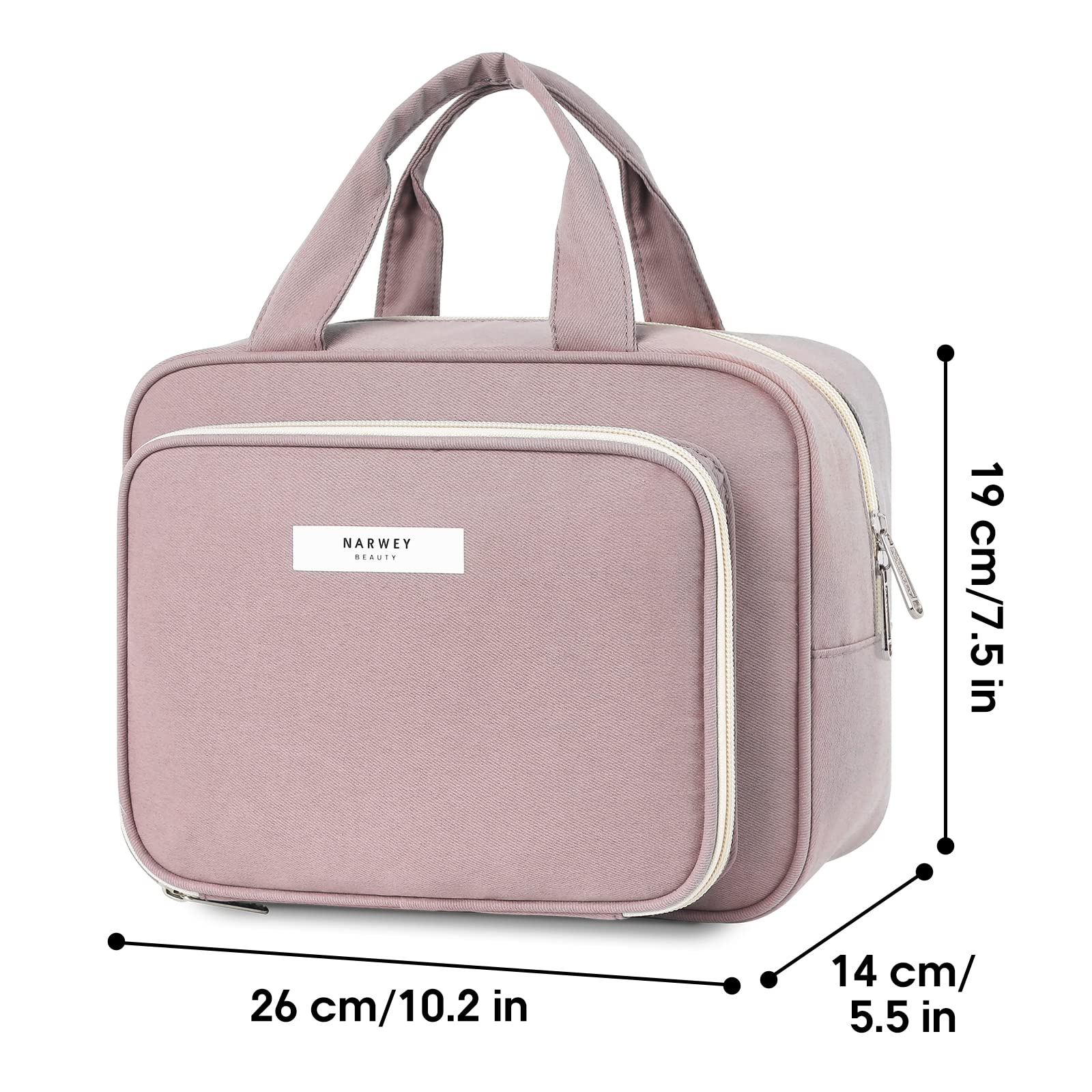 Large Travel Toiletry Bag for Women - Full Size Cosmetic & Makeup Organizer with Multiple Pockets (Dusty Rose) | Perfect for Vacation, Gym, Business Trips & Weekend Getaways