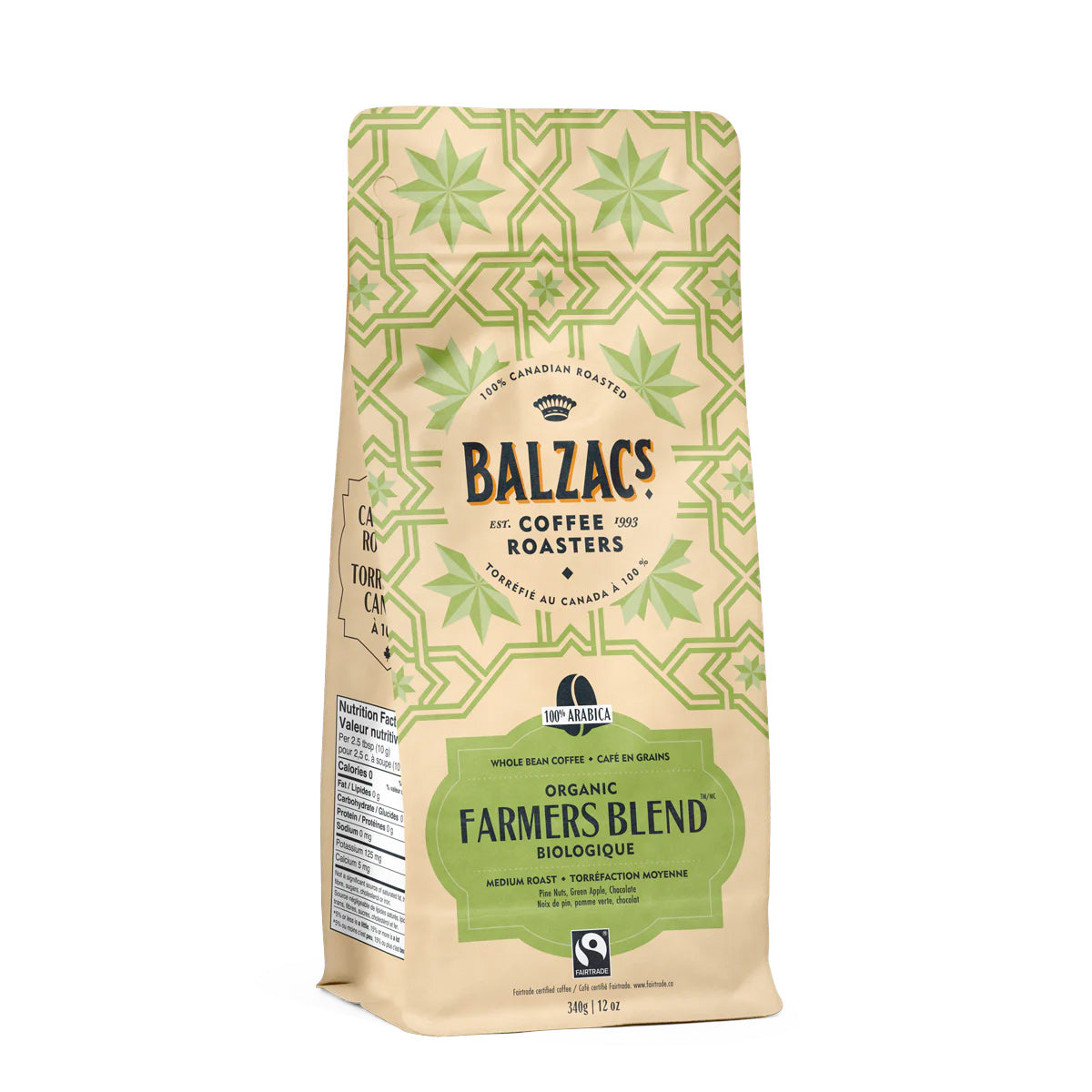 Balzac's Coffee Roasters Farmer's Blend Whole Bean Coffee - 12oz Bag | Premium Arabica Beans for French Press, Drip & Espresso | Perfect for Home Brewing & Office Use