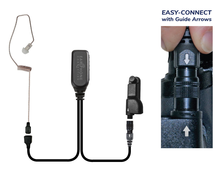 Whisper Hawk EC Covert Lapel Microphone EP1334EC W - Compatible with Motorola APX/TRBO Radios - Perfect for Law Enforcement, Security & Professional Communications