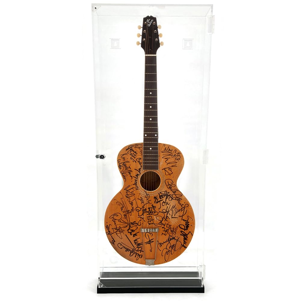Deluxe Acrylic Guitar Display Case - Wall Mount & Tabletop UV-Protected with LED Lights | Perfect for Home, Studio & Music Store Guitar Showcase