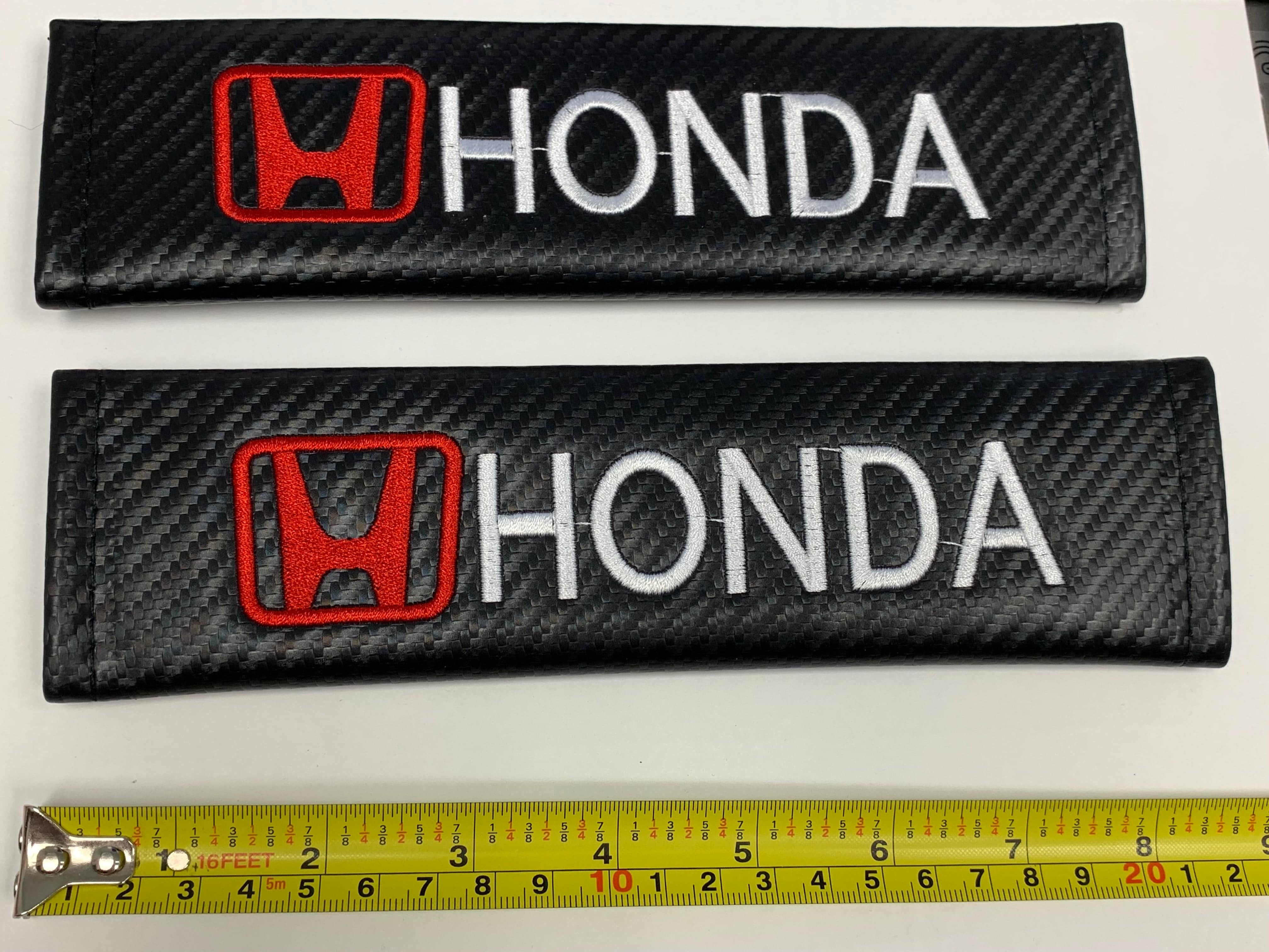 Honda Car Seat Belt Shoulder Pad Cover Protectors - Carbon Fiber Style (22cm x 6cm) - Pair - Comfortable Driving Accessories for Long Trips & Daily Commute