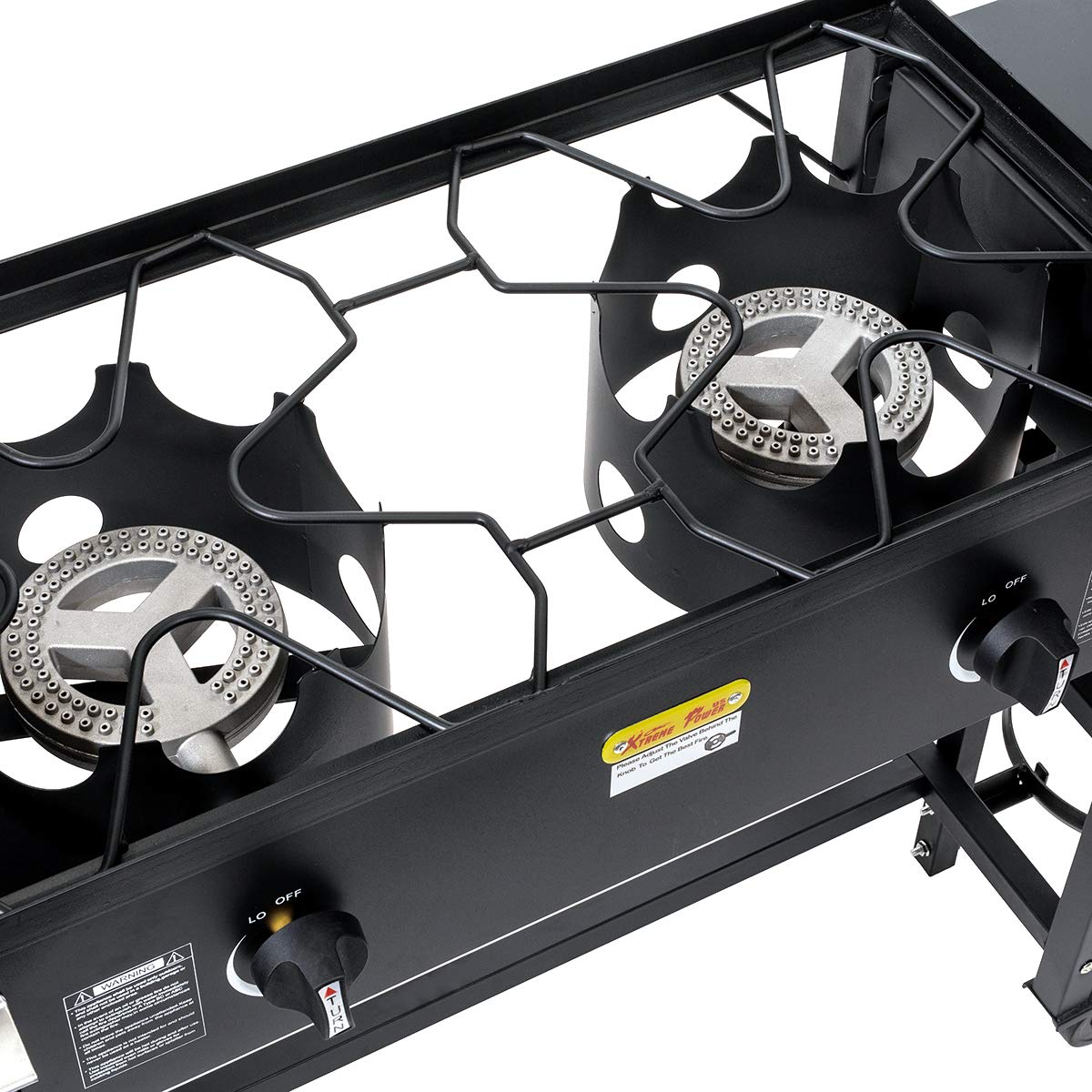**Barton 58,000 BTU Double Burner Propane Stove for Outdoor Camping, Picnic & BBQ – Portable Folding Cooking Station with Stand (Black)** – Perfect for Backpacking, Tailgating, and RV Adventures