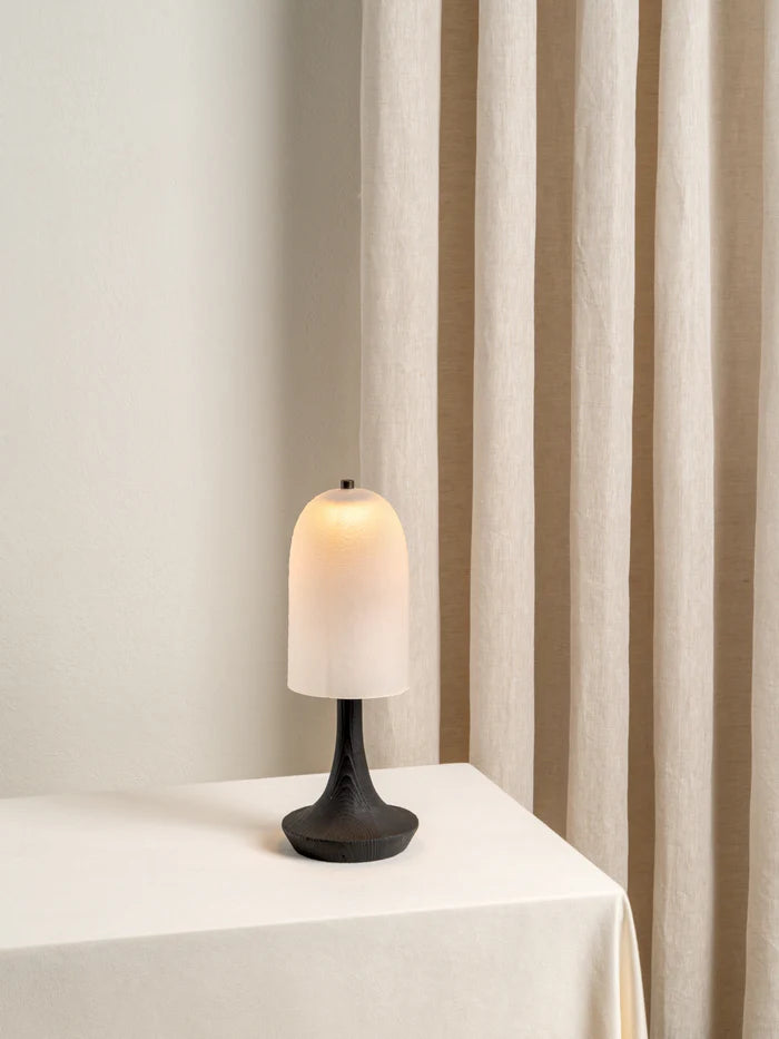 Ember Charred Wood Rechargeable Table Lamp - Modern USB Desk Light for Bedroom, Office & Living Room Decor - Stylish Ambient Lighting for Home & Workspace