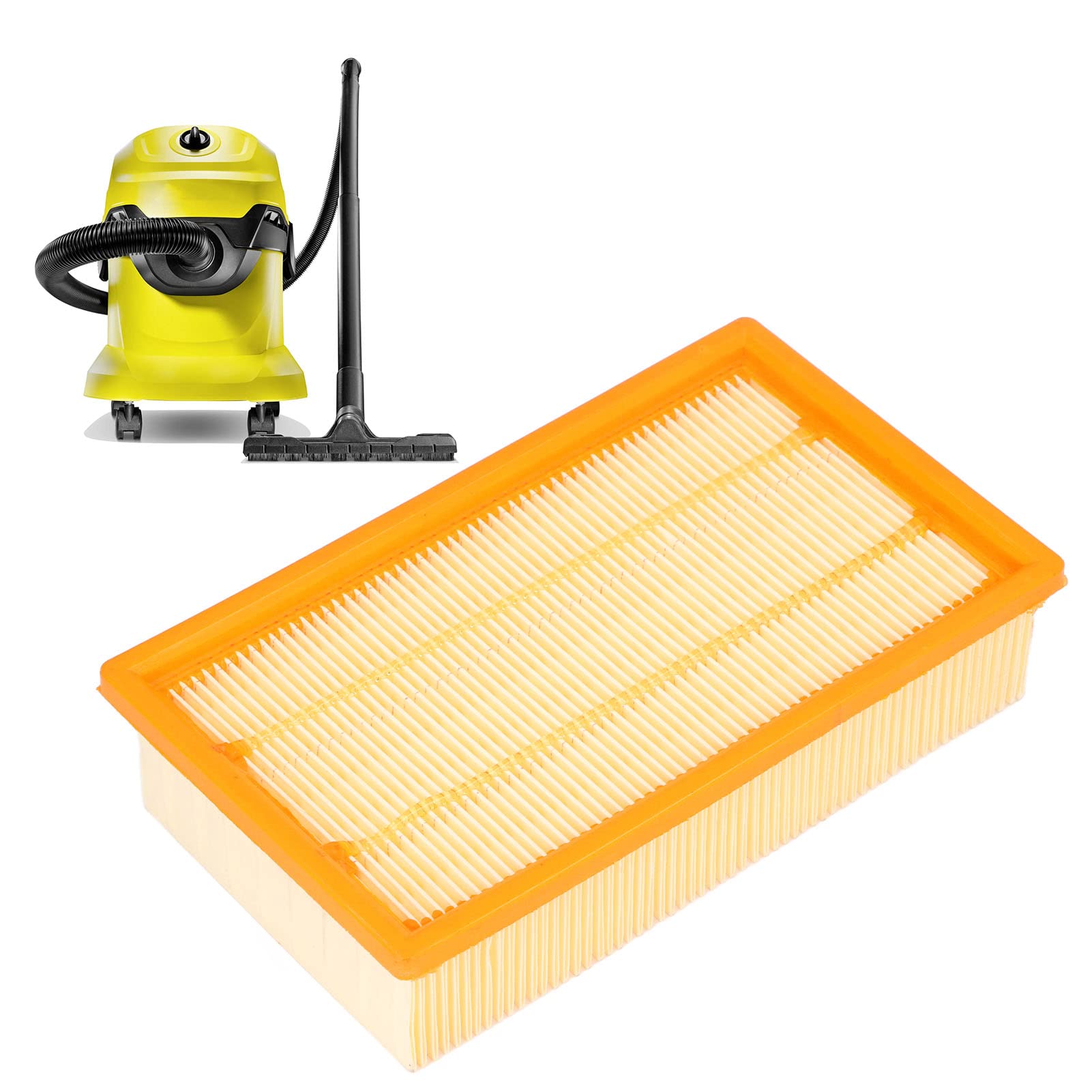 Wet Dry Vacuum Filter Replacement Cartridge for Karcher NT25 NT35 NT361 NT45 NT55 NT611 - High Efficiency Dust & Debris Filtration for Home Cleaning, Workshop & Car Detailing