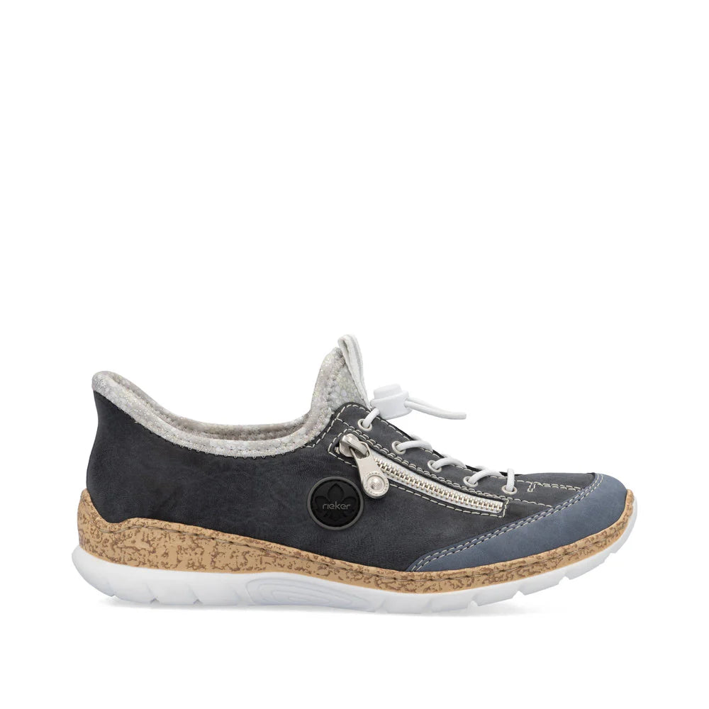 Rieker N42F2 Blue Women's Comfortable Casual Shoes - Perfect for Walking, Office, and Everyday Wear