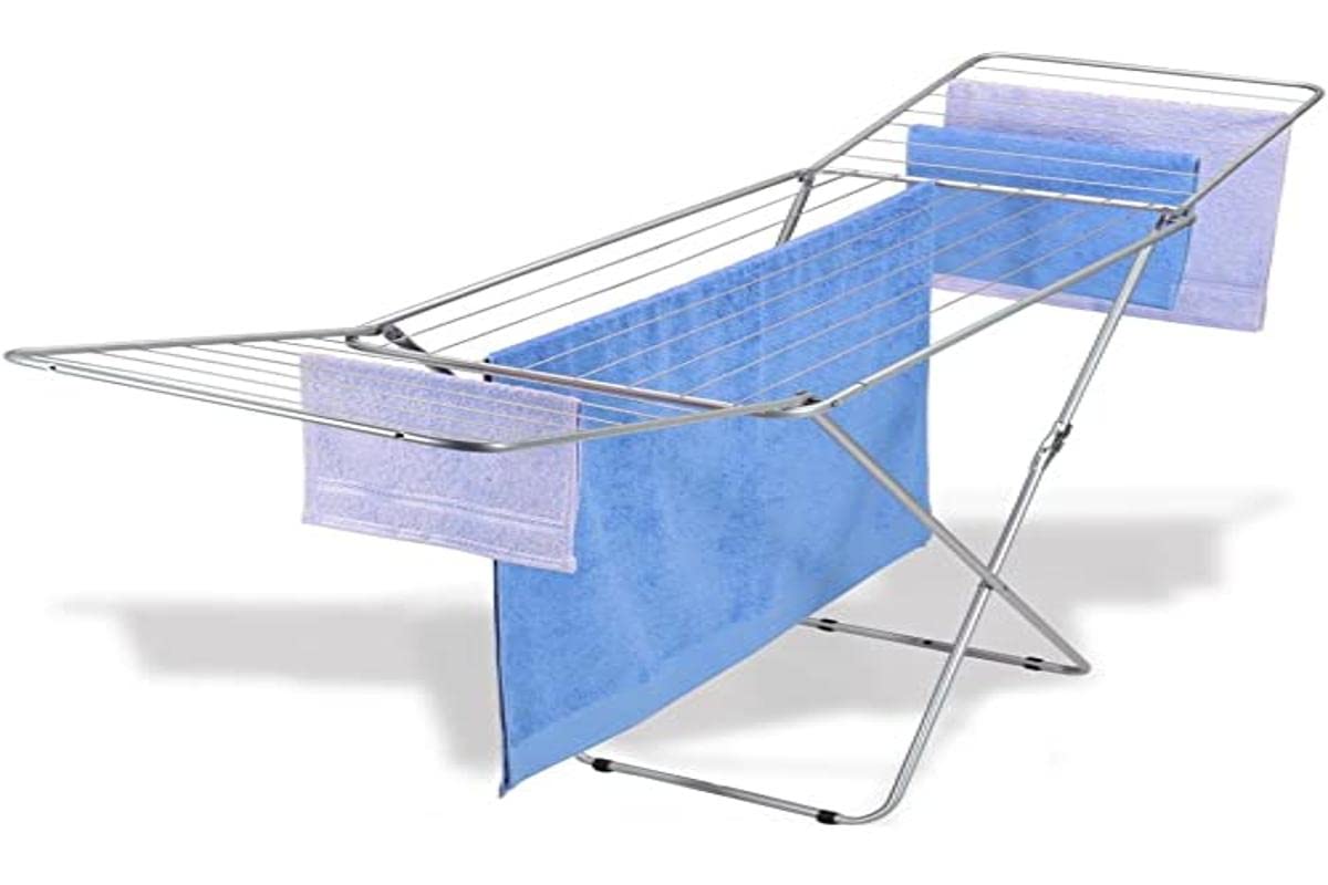Metaltex Capri 20m Grey Clothes Drying Rack - Foldable Indoor/Outdoor Laundry Rack for Apartments, Balconies & Small Spaces